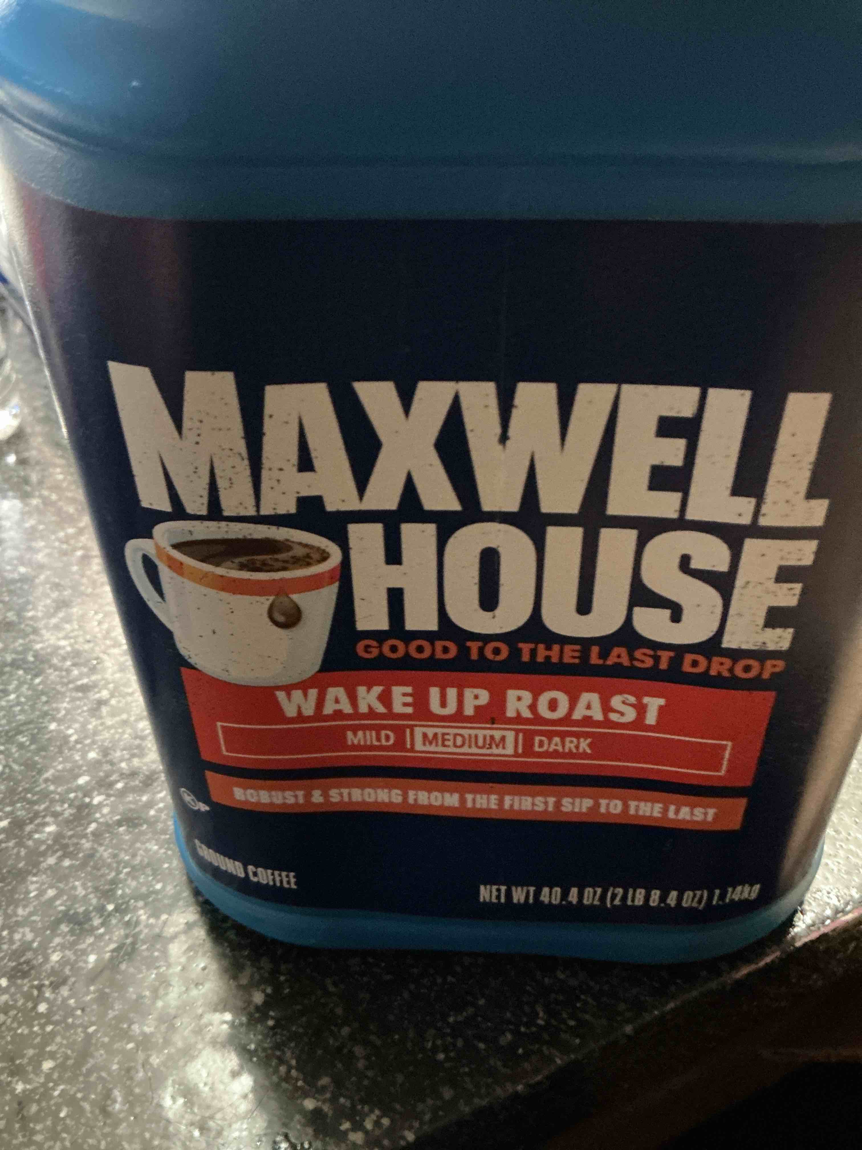 maxwell house ground coffee, kosher, 1 canister, for mornings and afternoon pick-me-ups, wake up roast, medium roast, 40.4 oz