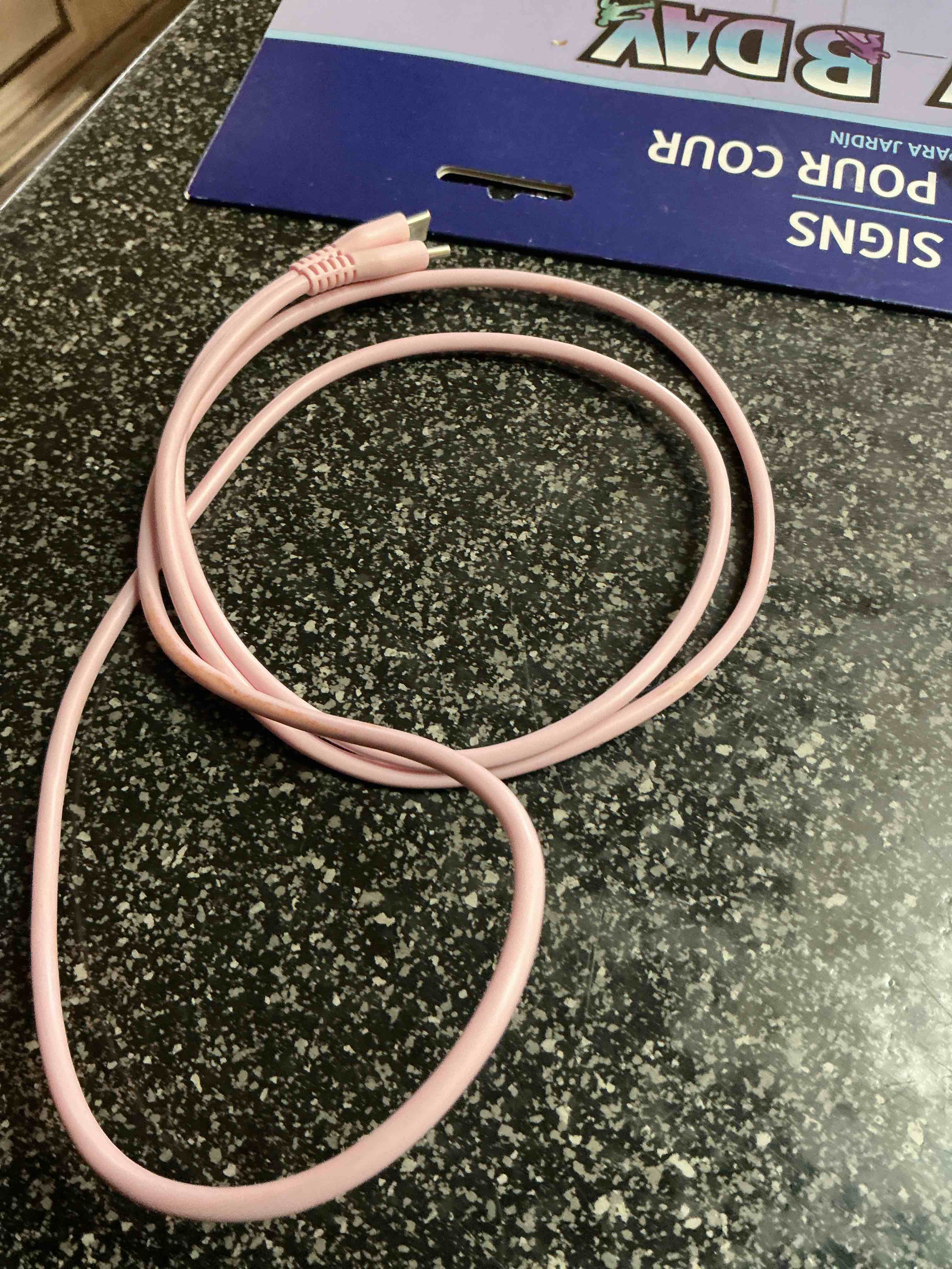 Condition photo showing New/Like New for Pink USB - C Charging Cable 