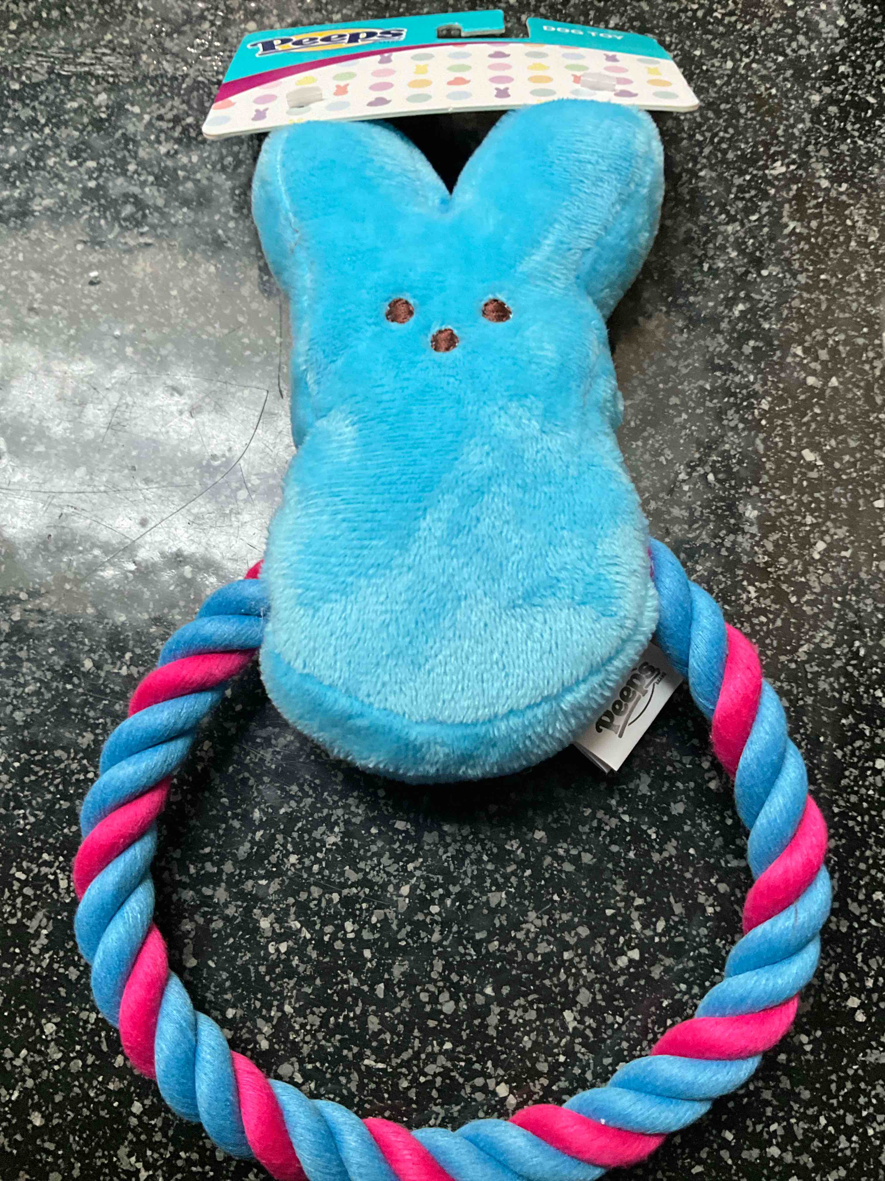 plush bunny rope pull toy for dogs | peeps for pets squeaker dog toy, dog toy is a fun and cute way to entertain your pet