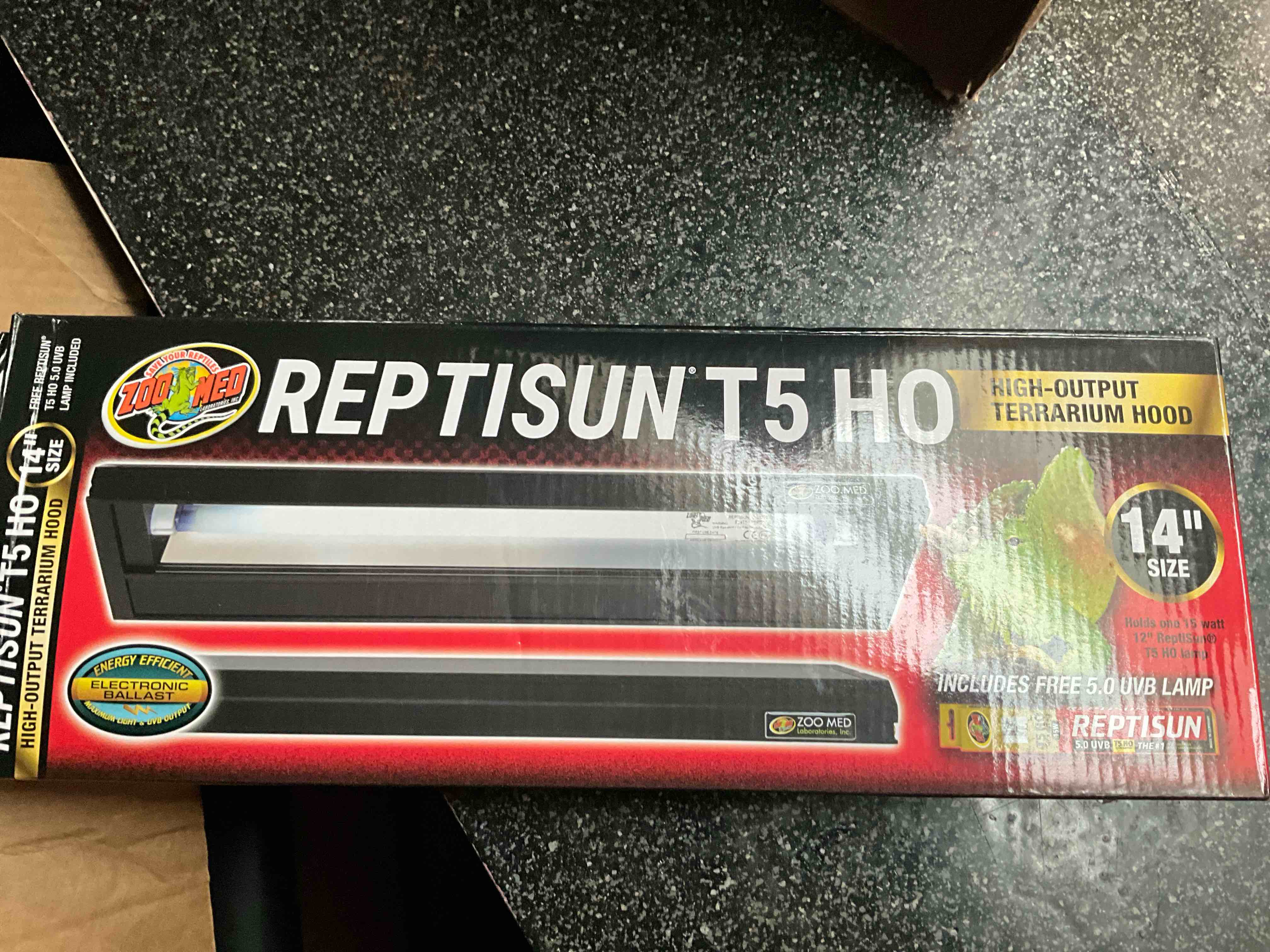 zoo med reptisun t5-ho terrarium hood - 14", black