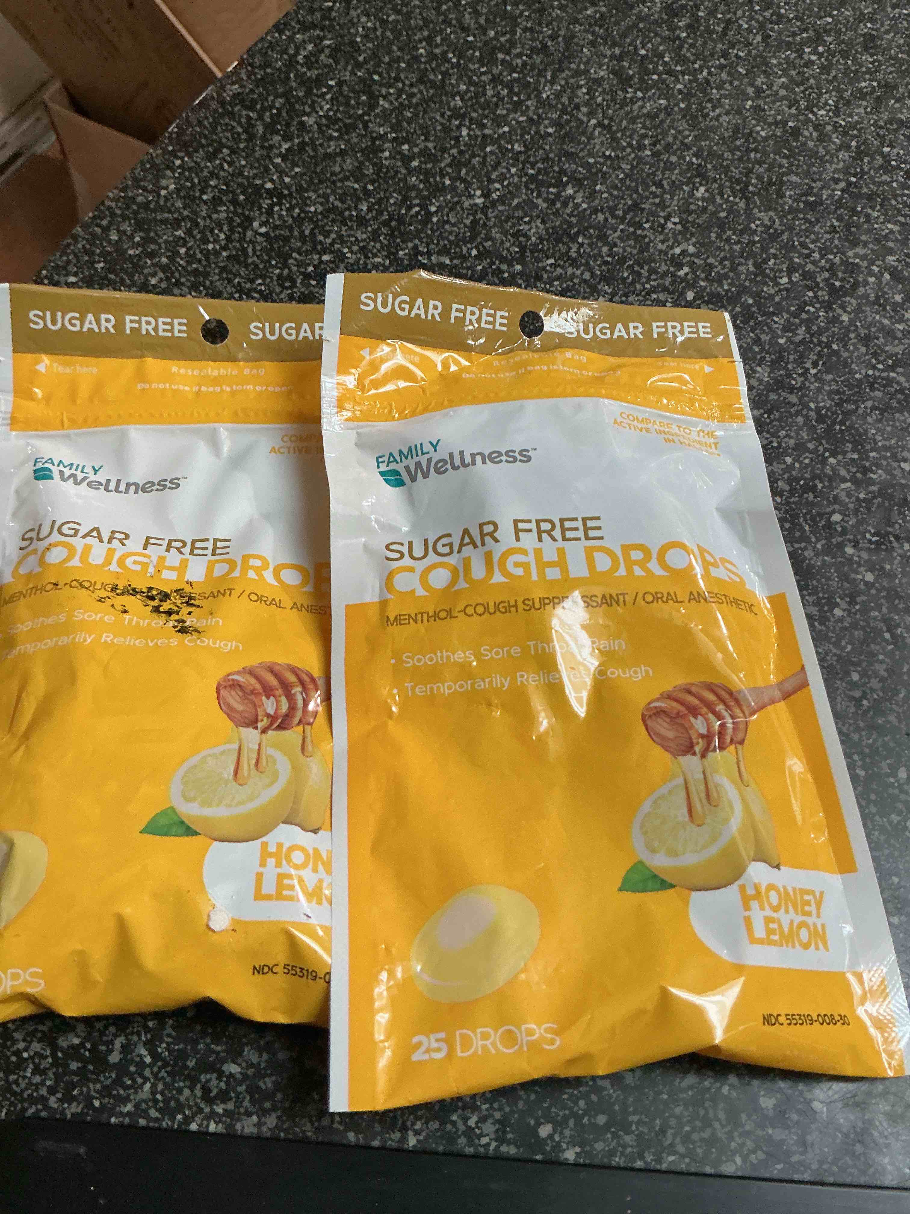 family wellness sugar free cough drops 25 drops