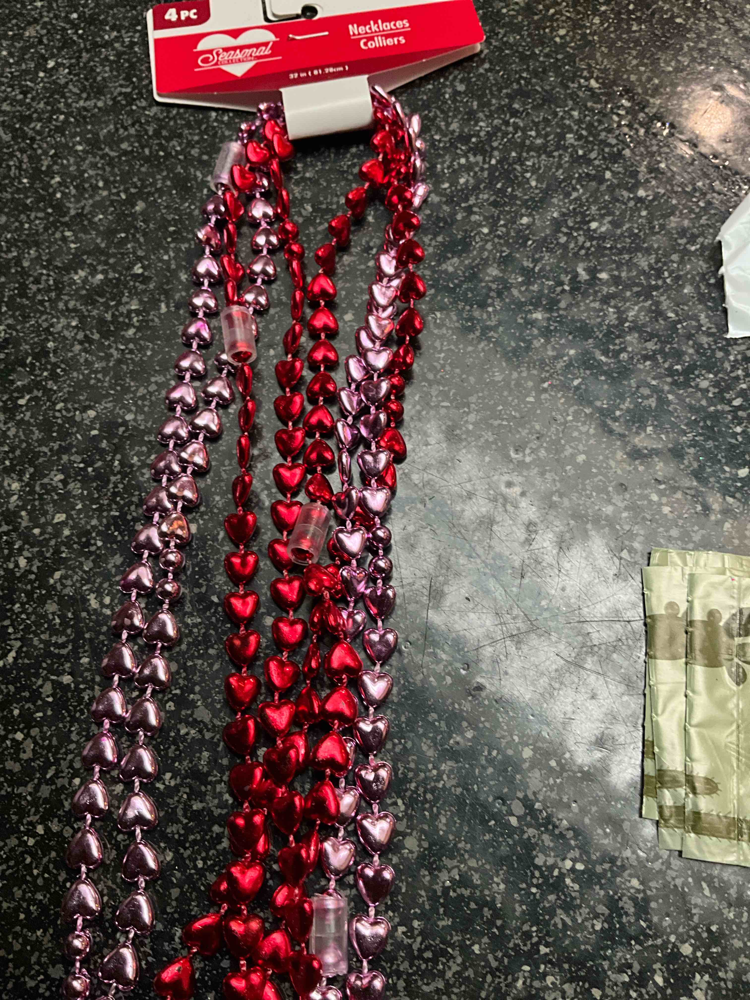 Condition photo showing New/Like New for Pink/Red Heart Necklaces - 4 count 