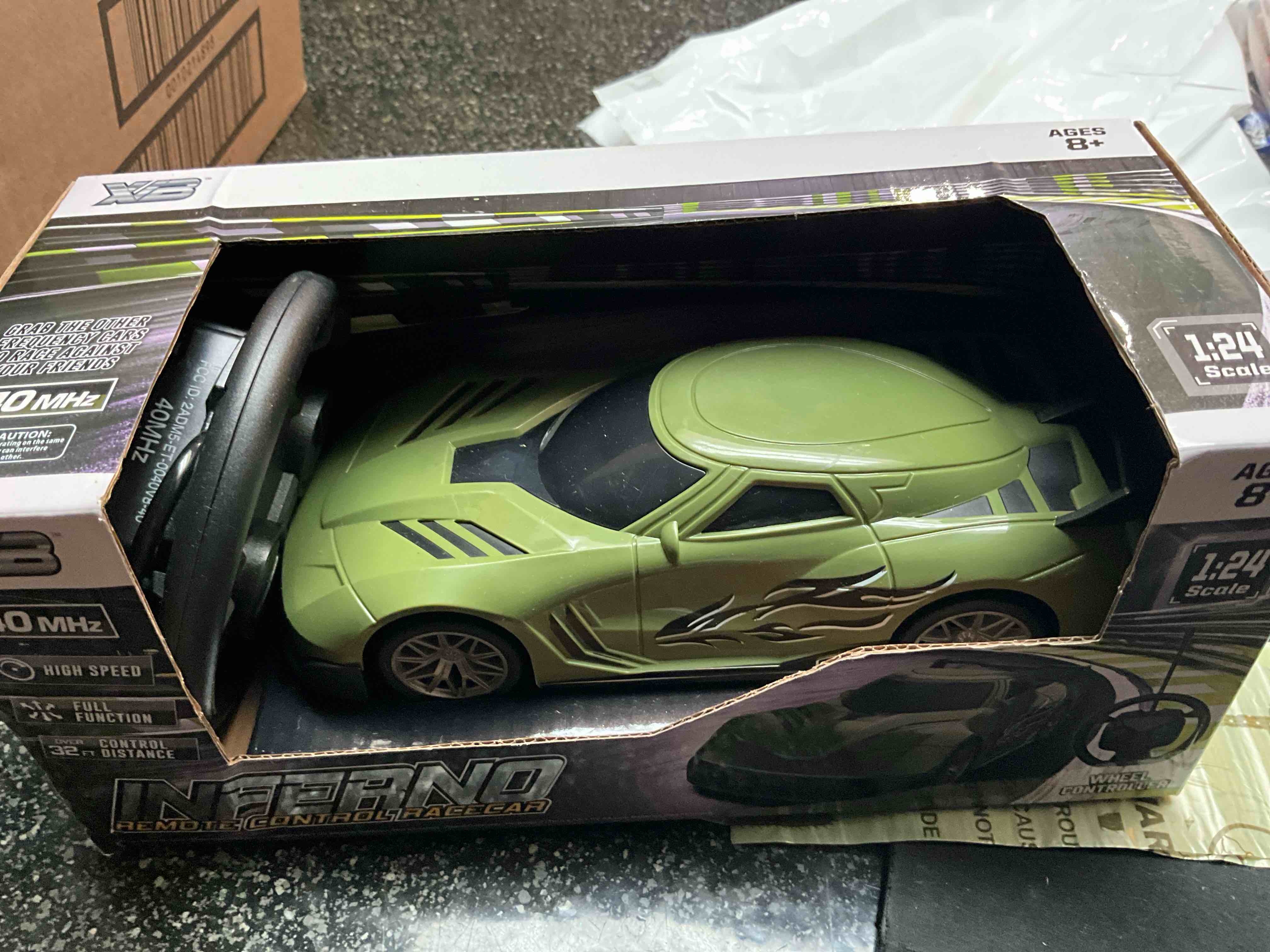 Condition photo showing New/Like New for INFERNO - Remote Control Race Car - 40 MHZ - High Speed - Full Function - over 32ft Control Distance 