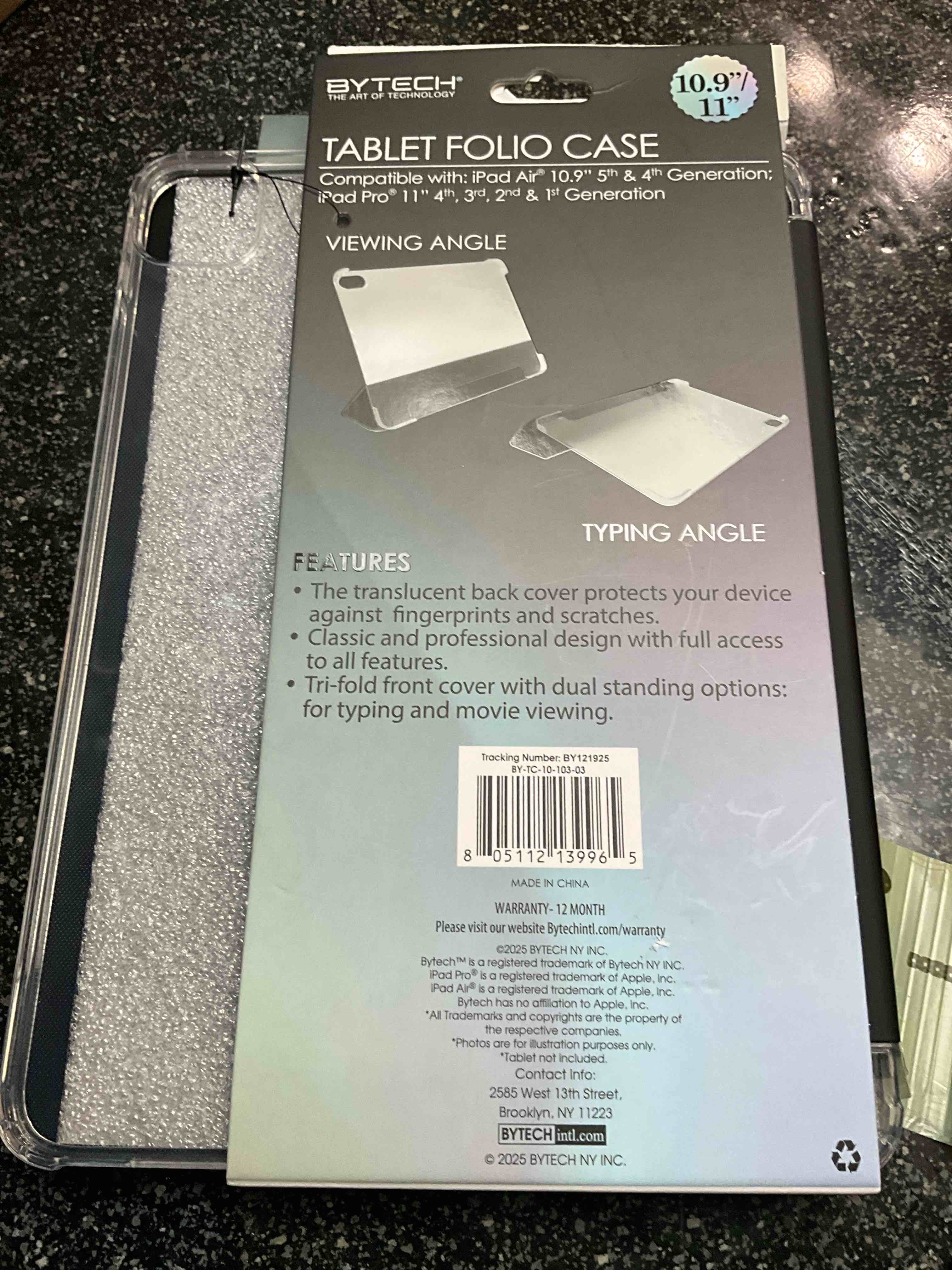 Condition photo showing New/Like New for BYTECH - Black Tablet Folio Case - 10.9”/11”