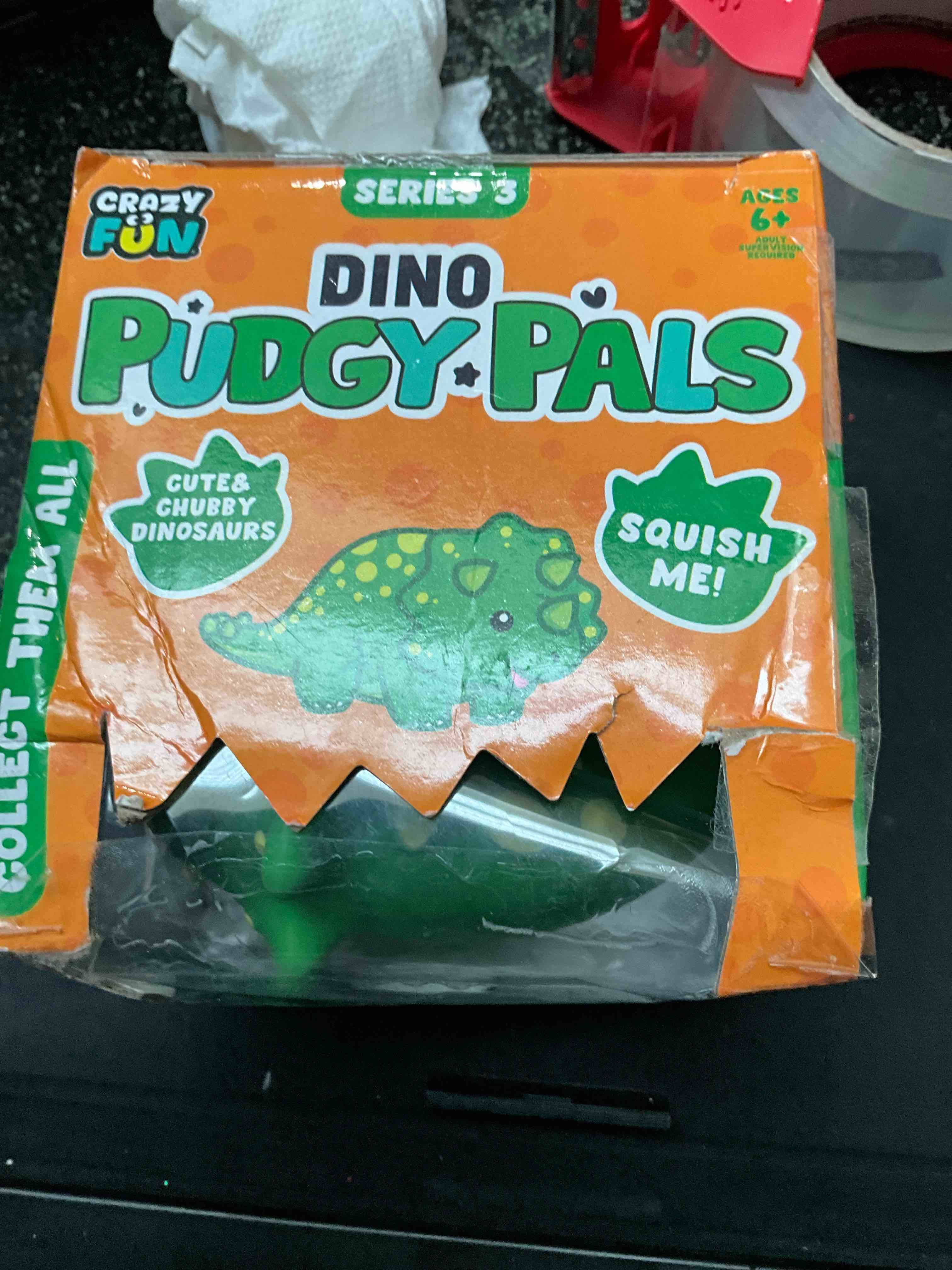 Condition photo showing New/Like New for Crazy Fun - Dino Pudgy Pals - Triceratops - series 3 