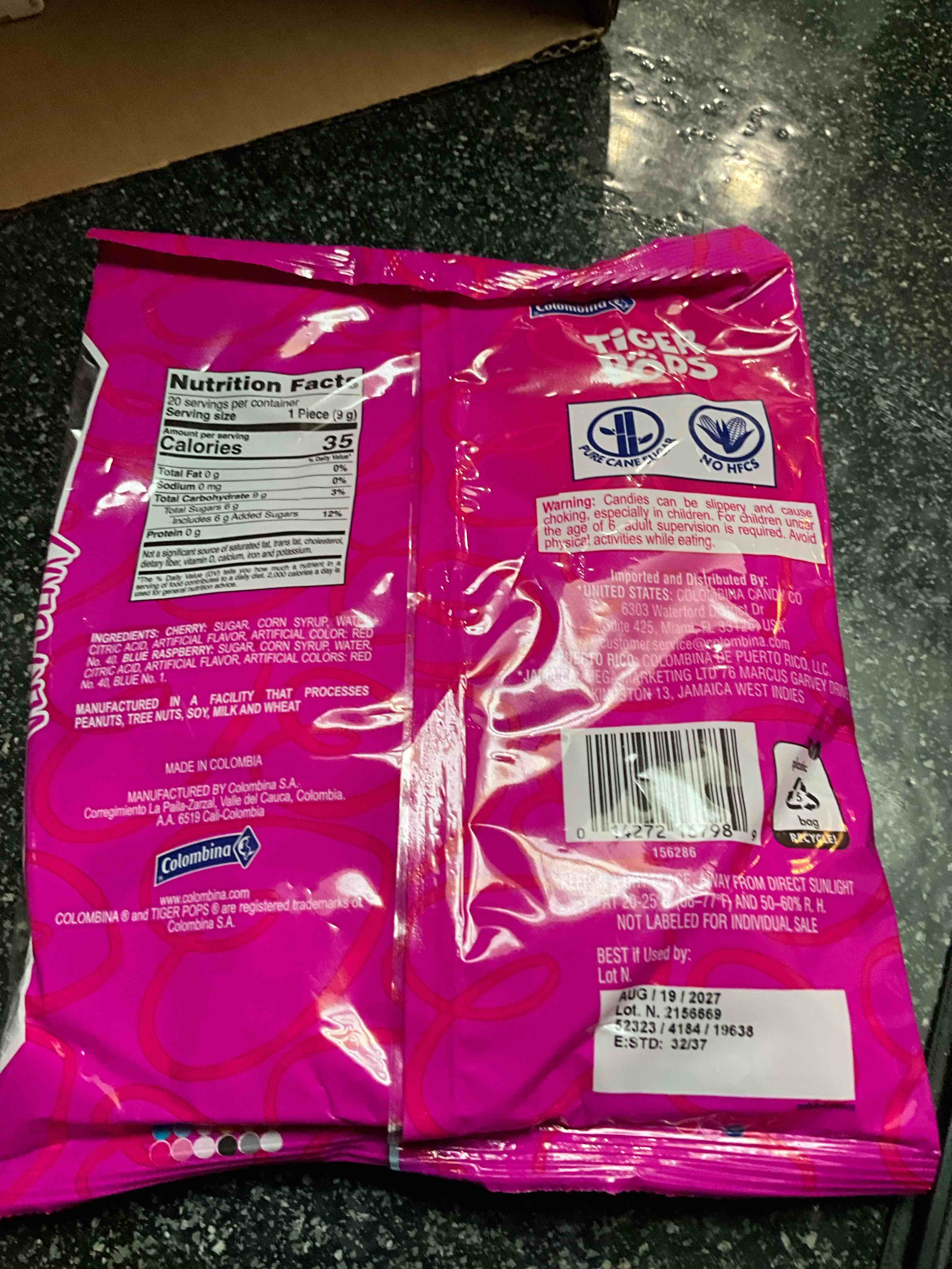 Condition photo showing New/Like New for Tiger Pops - 20 count - Very Berry (Cherry/Blue Raspberry)