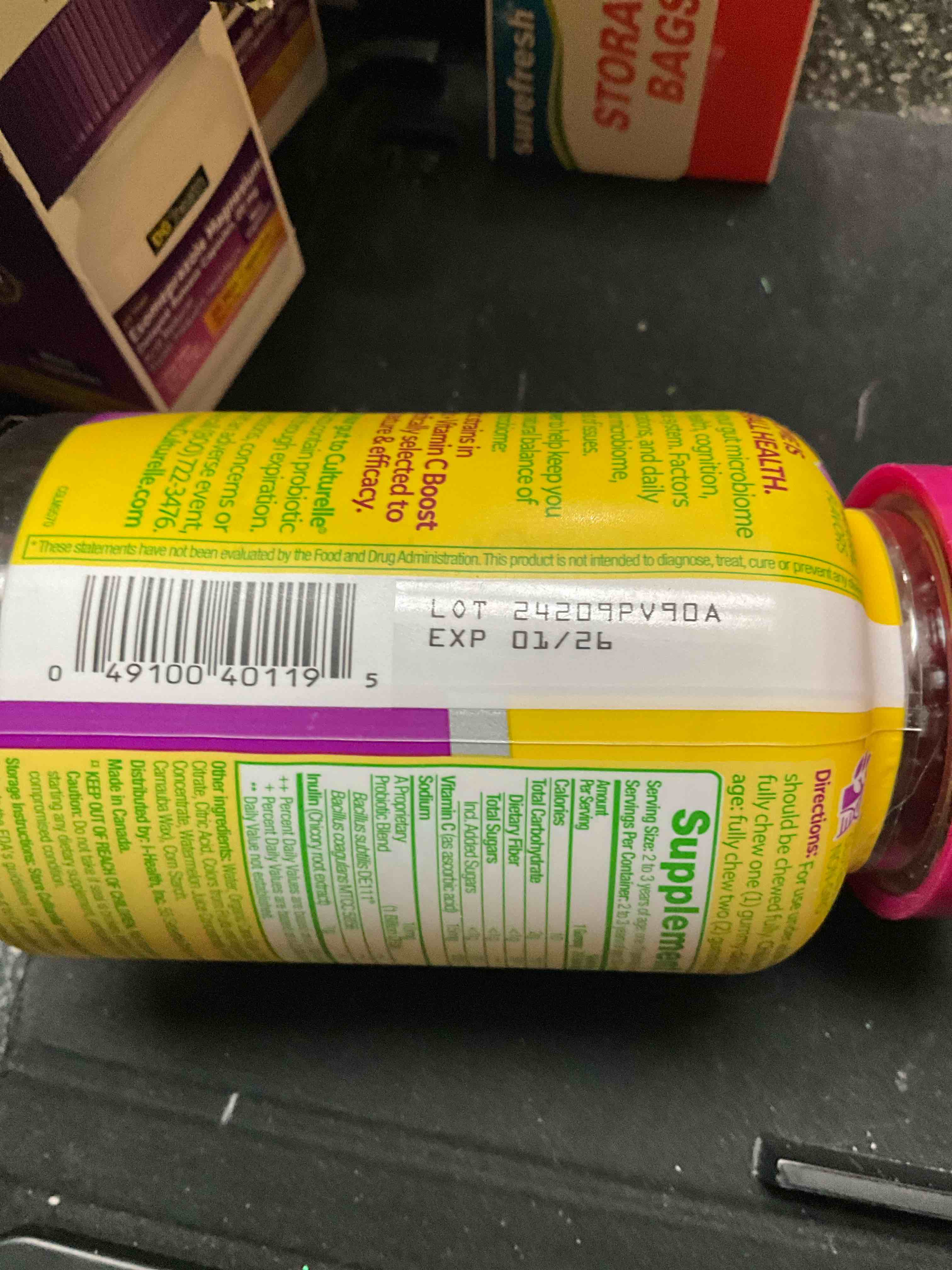 Condition photo showing As Is for Culturelle Probiotics - Probiotic + Vitamin C Boost - 30 gummies - mixed berry flavor 