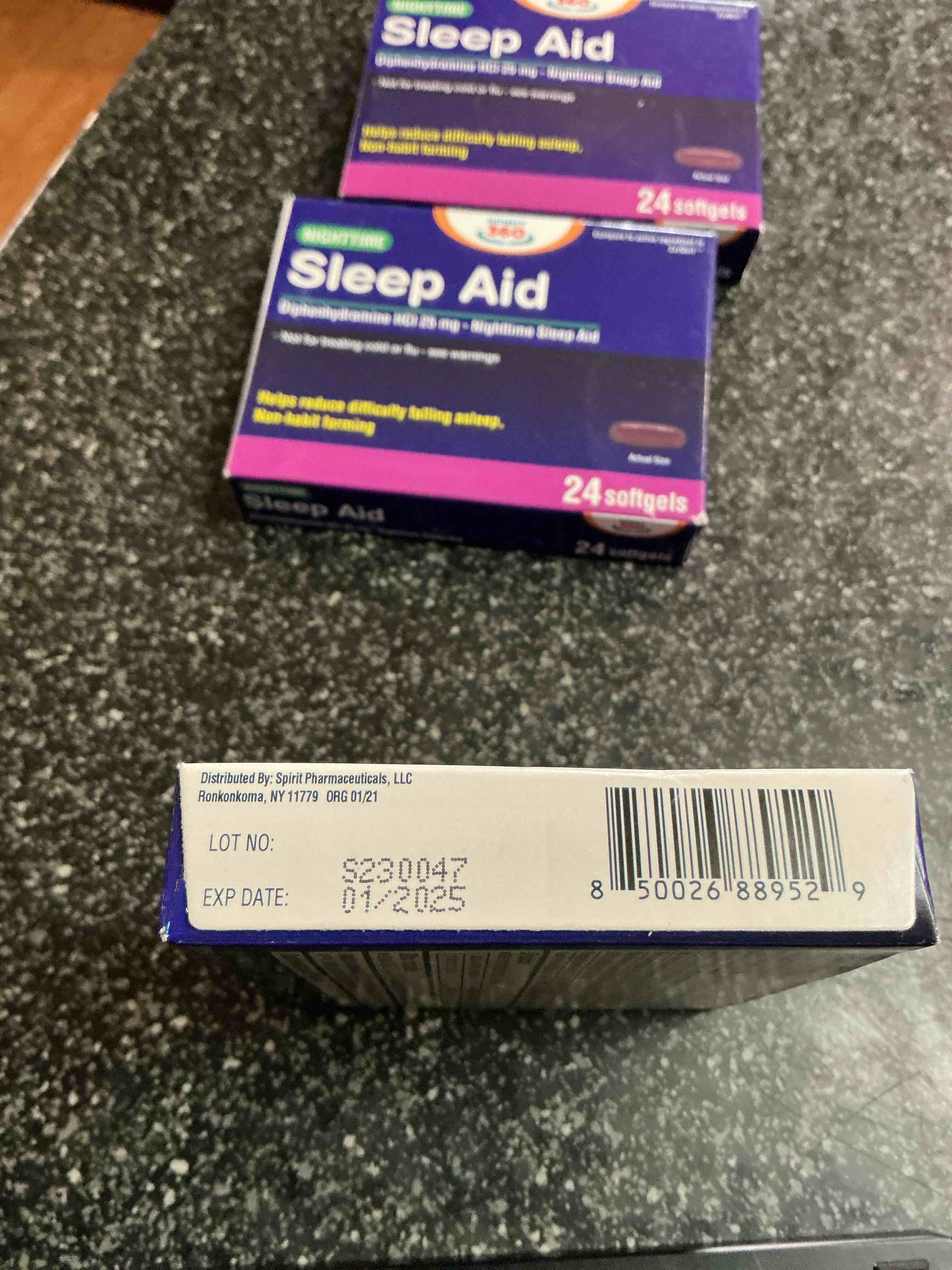 Condition photo showing As Is for Nighttime Sleep Aid 24 Softgels  