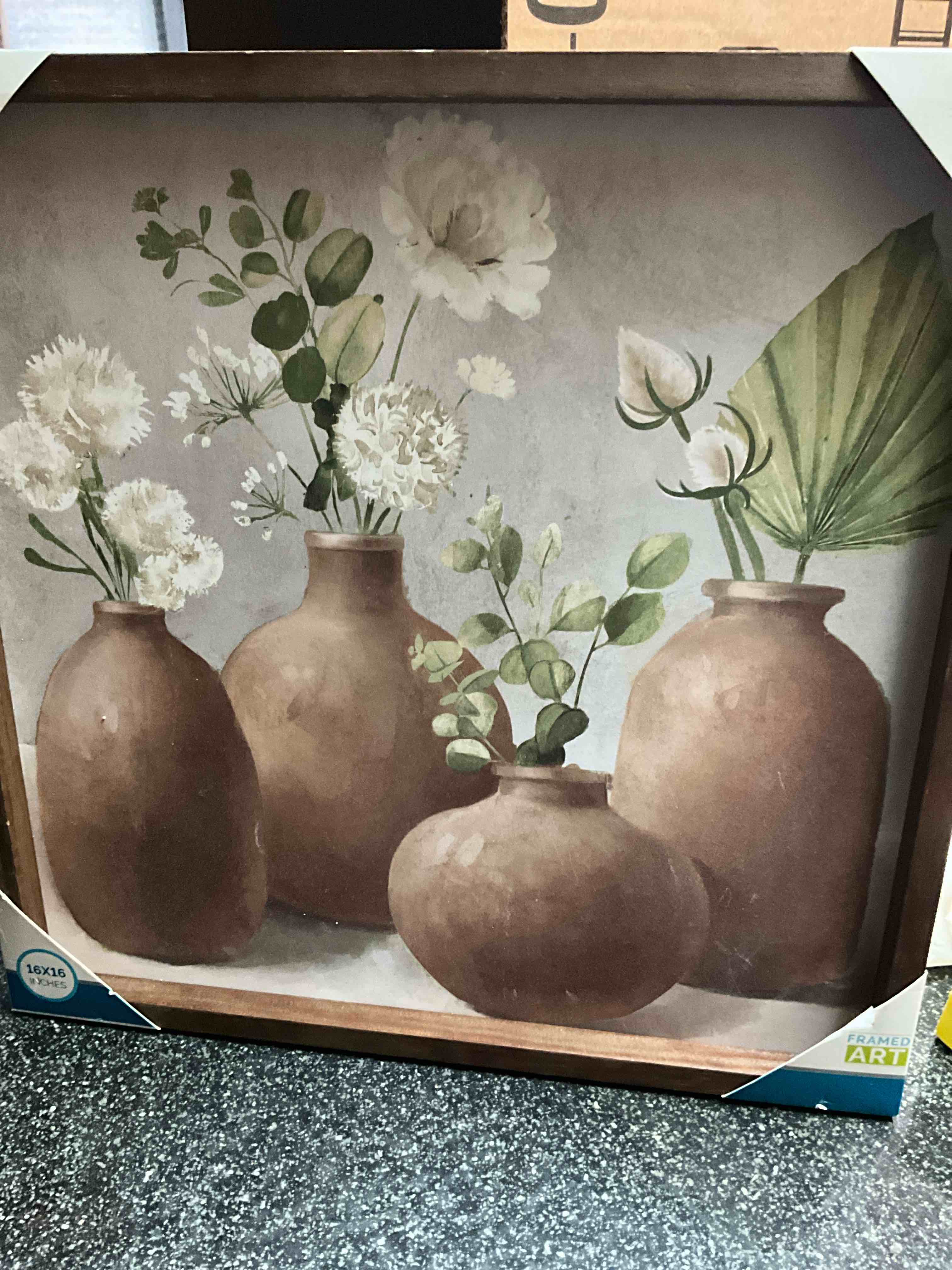 Condition photo showing New/Like New for Interiors By Design - Framed Art - 16 x 16 