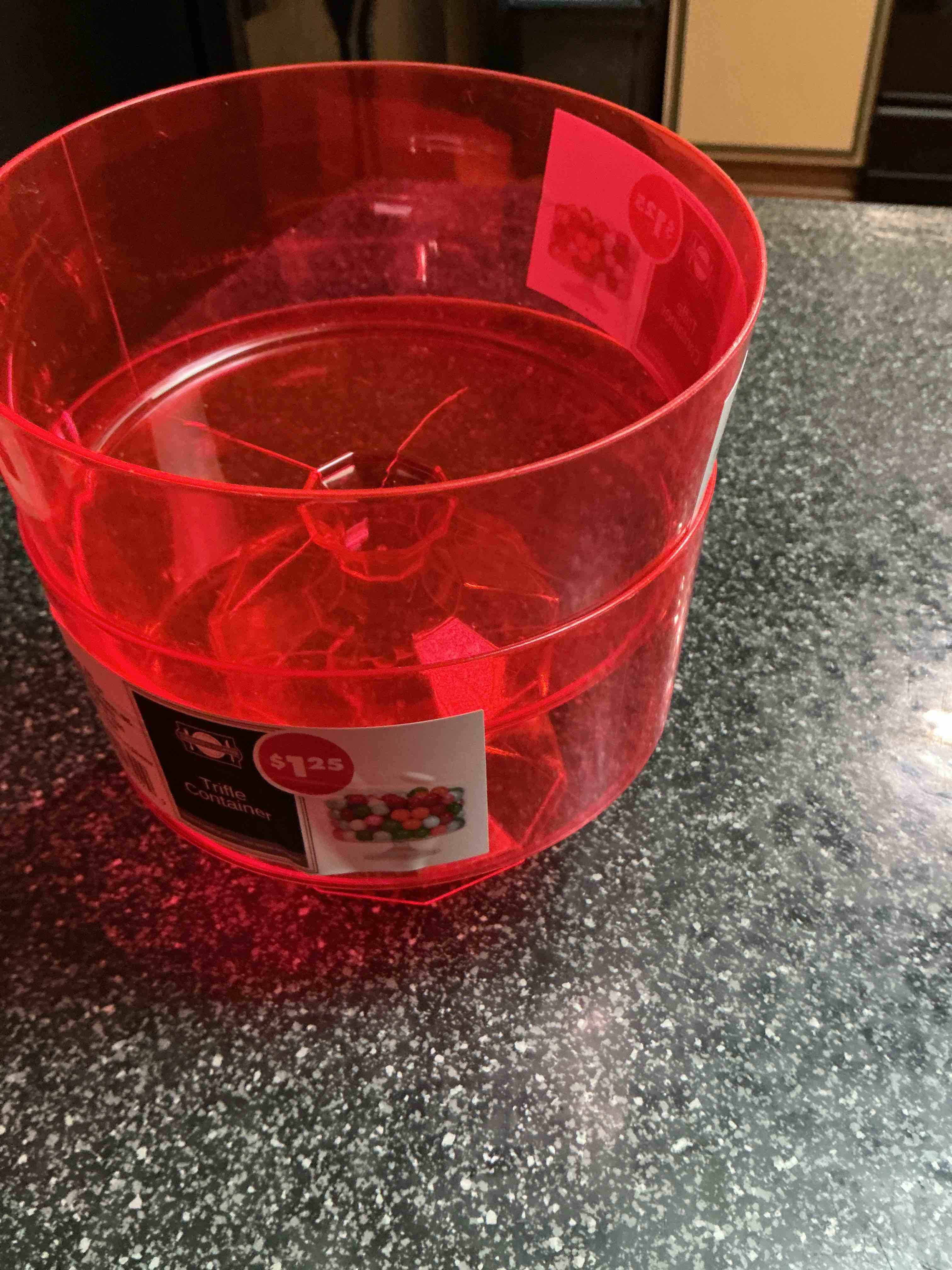 Condition photo showing New/Like New for Trifle Container  Red Color 
