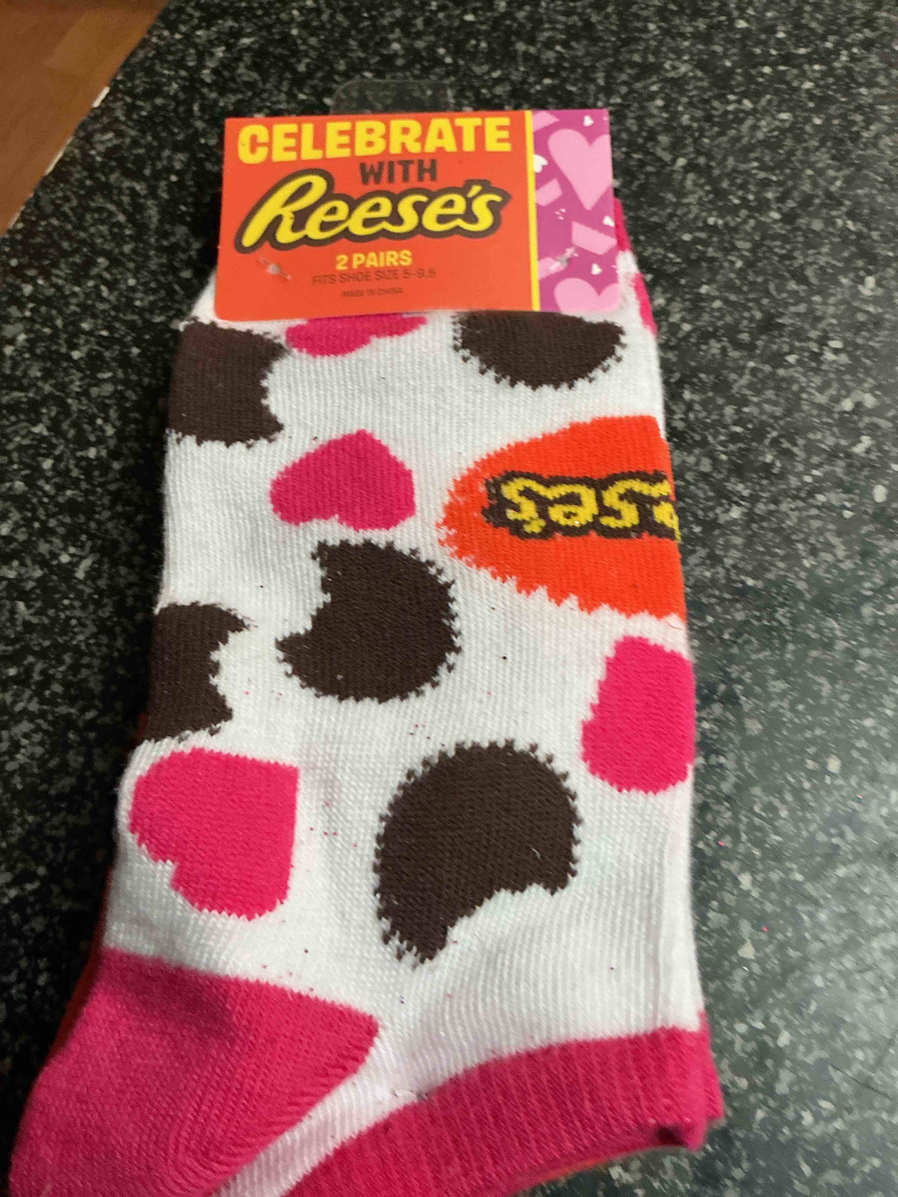 Condition photo showing New/Like New for Celebrate With Reese’s -  2 Pair No Shoe Socks - Fits Shoes Size 5-9.5