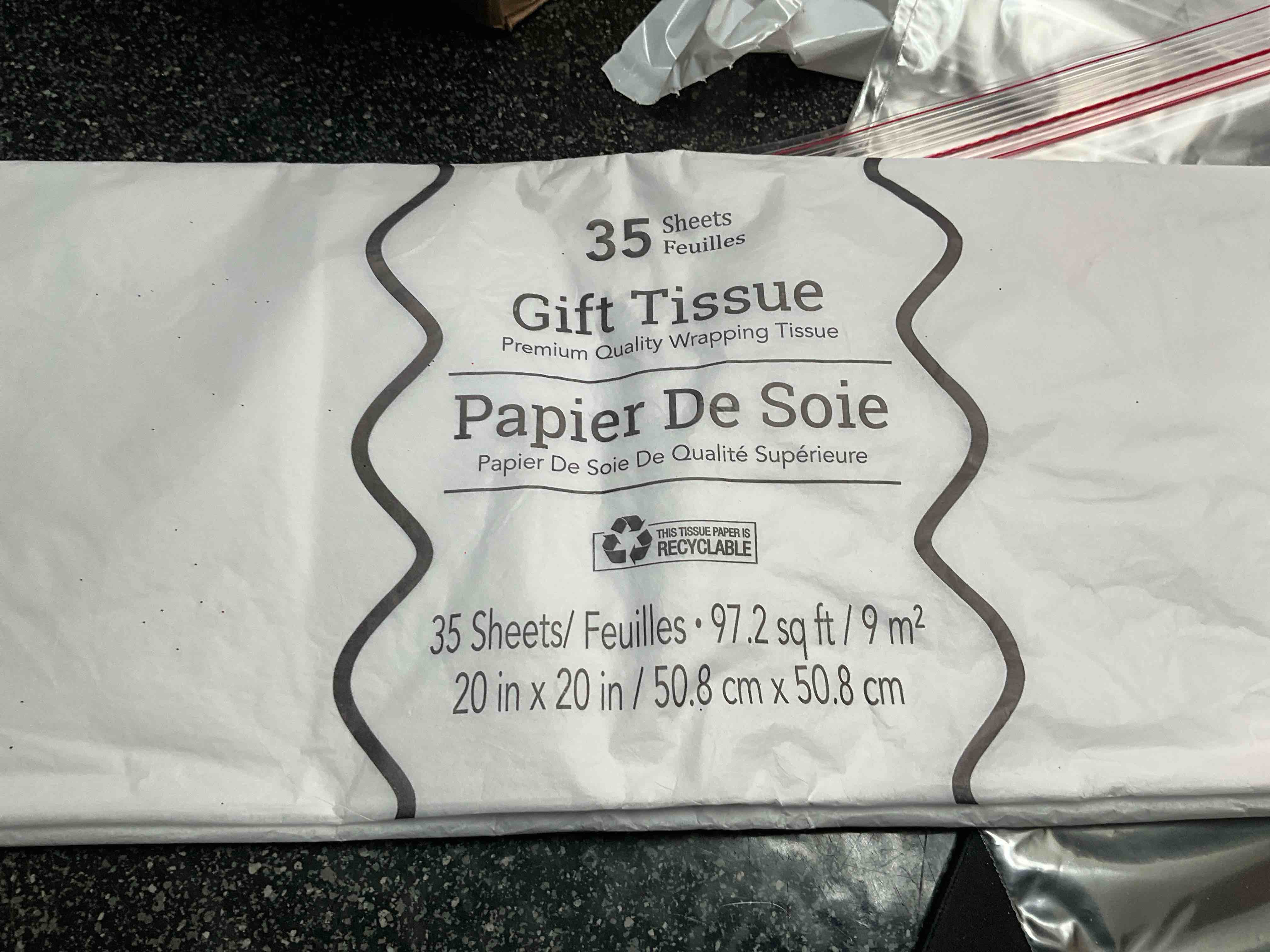 Condition photo showing New/Like New for Gift Tissue - White - 35 Sheets - 20 x 20 