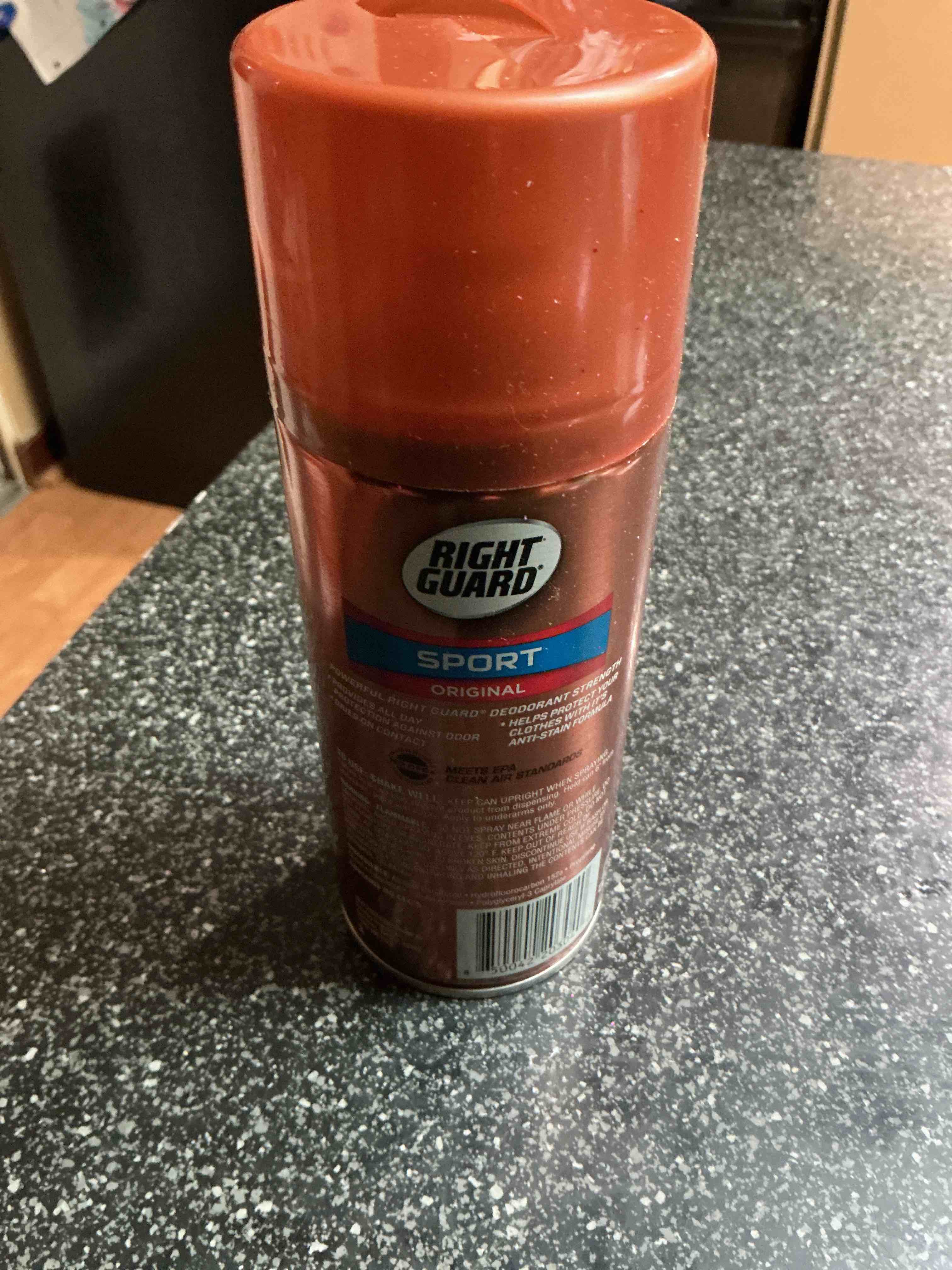 Condition photo showing New/Like New for Right Guard Sport Original Scent Deodorant Spray - Aluminum Free Protection Spray Deodorant For Men, Blocks Sweat, 24-Hour Odor Protection, Anti-Stain, & Long-Lasting, 8.5 oz 