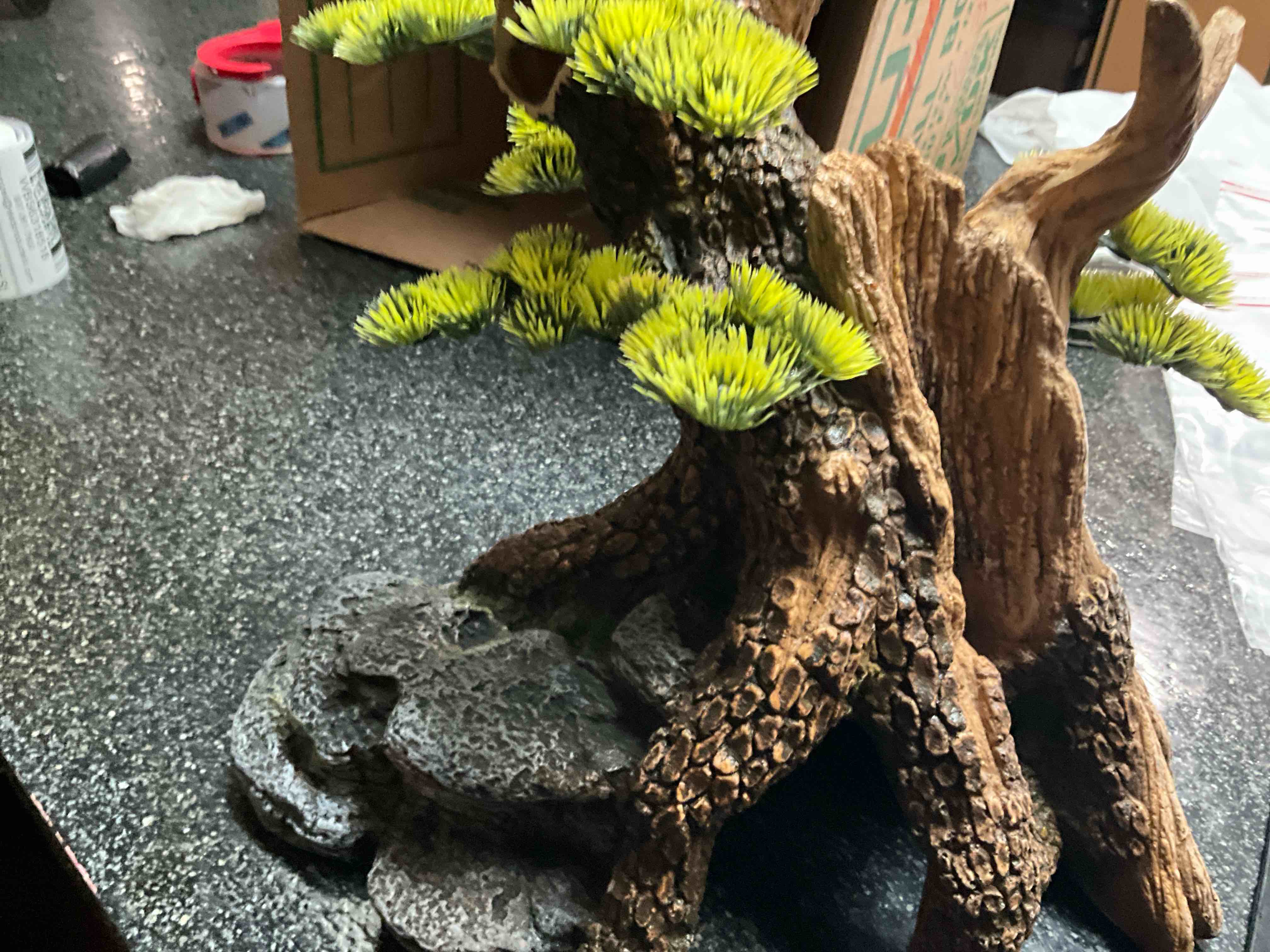 Condition photo showing As Is for Artificial Aquarium/Reptile Large Bonsai Tree  