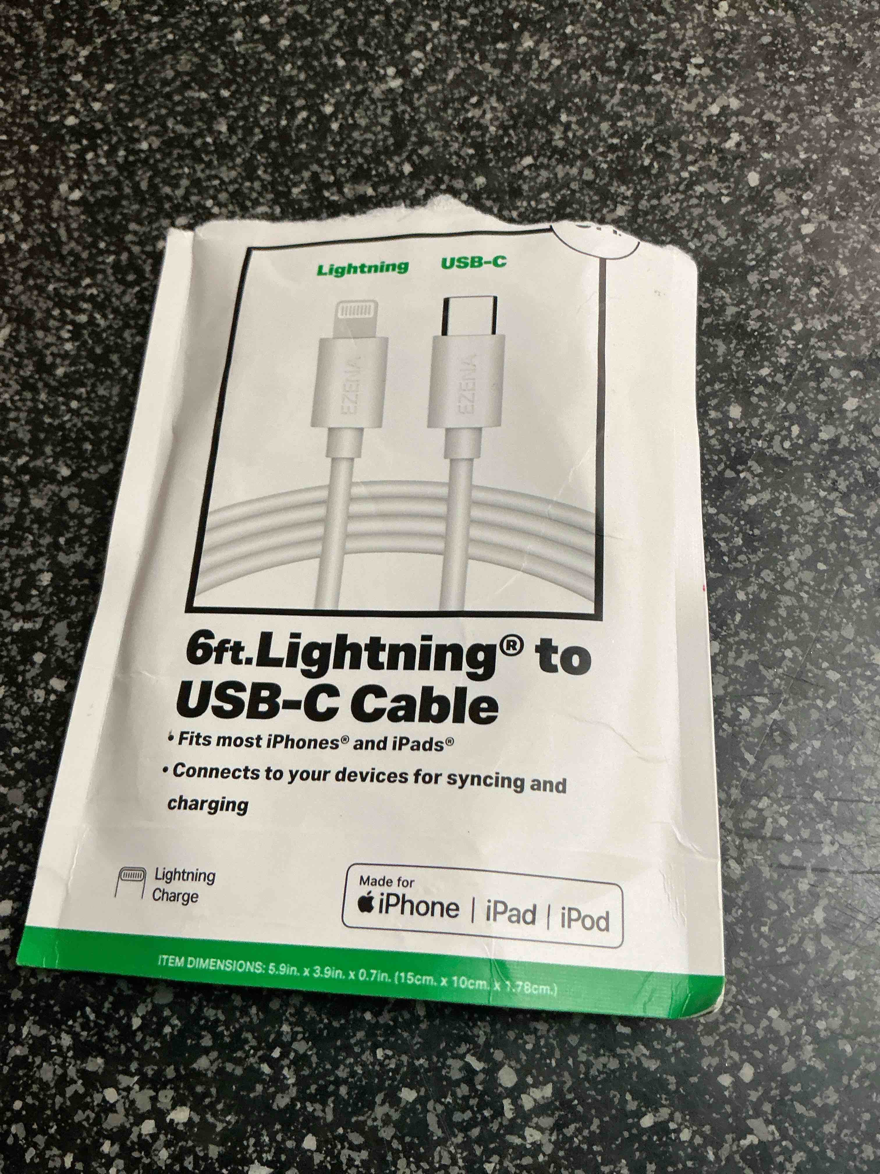 Condition photo showing New/Like New for 6 FT. Lighting To USB - C Cable 