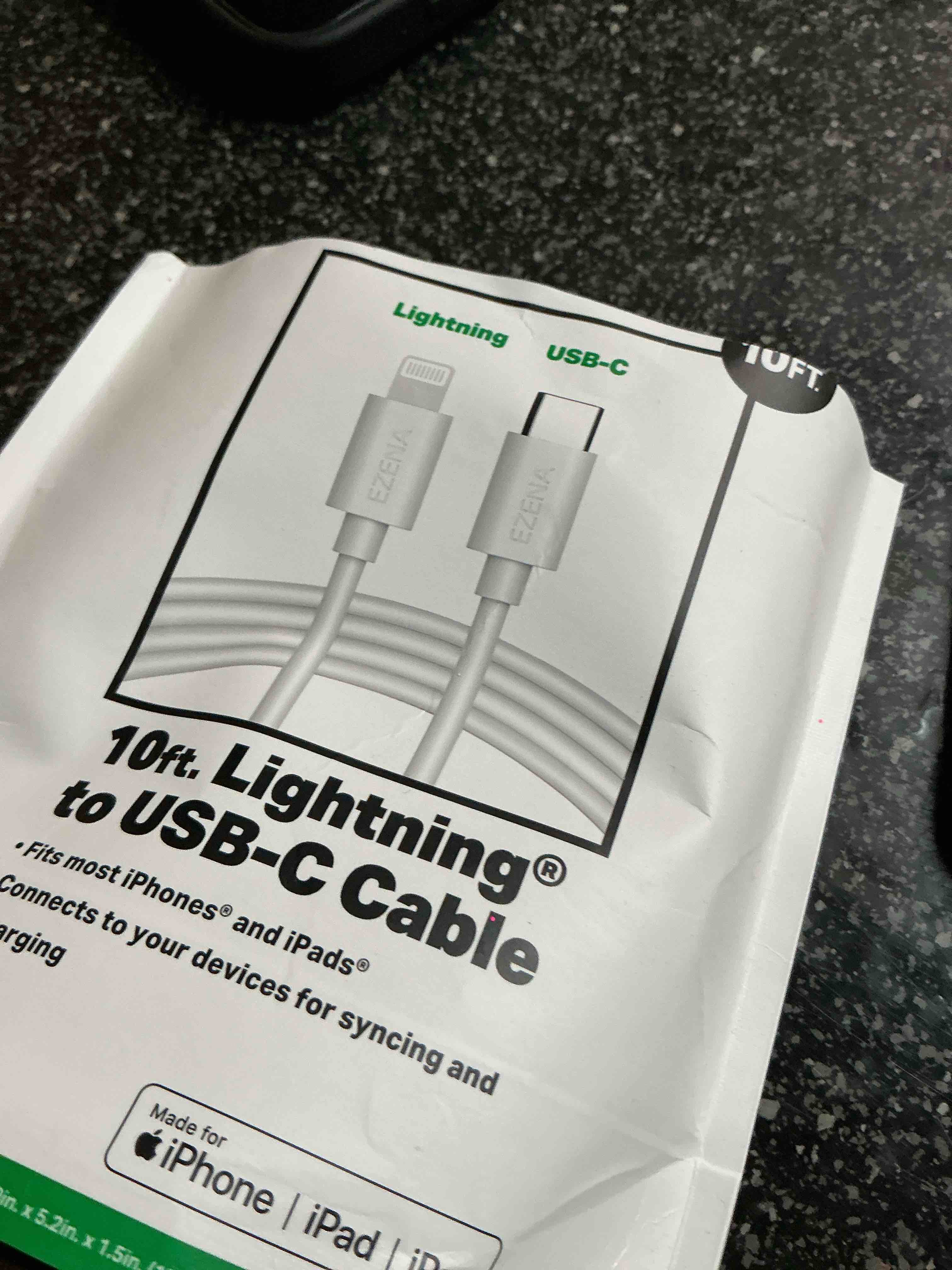 Condition photo showing New/Like New for 10 Ft. Lightning To USB -C Cable For Apple Products 