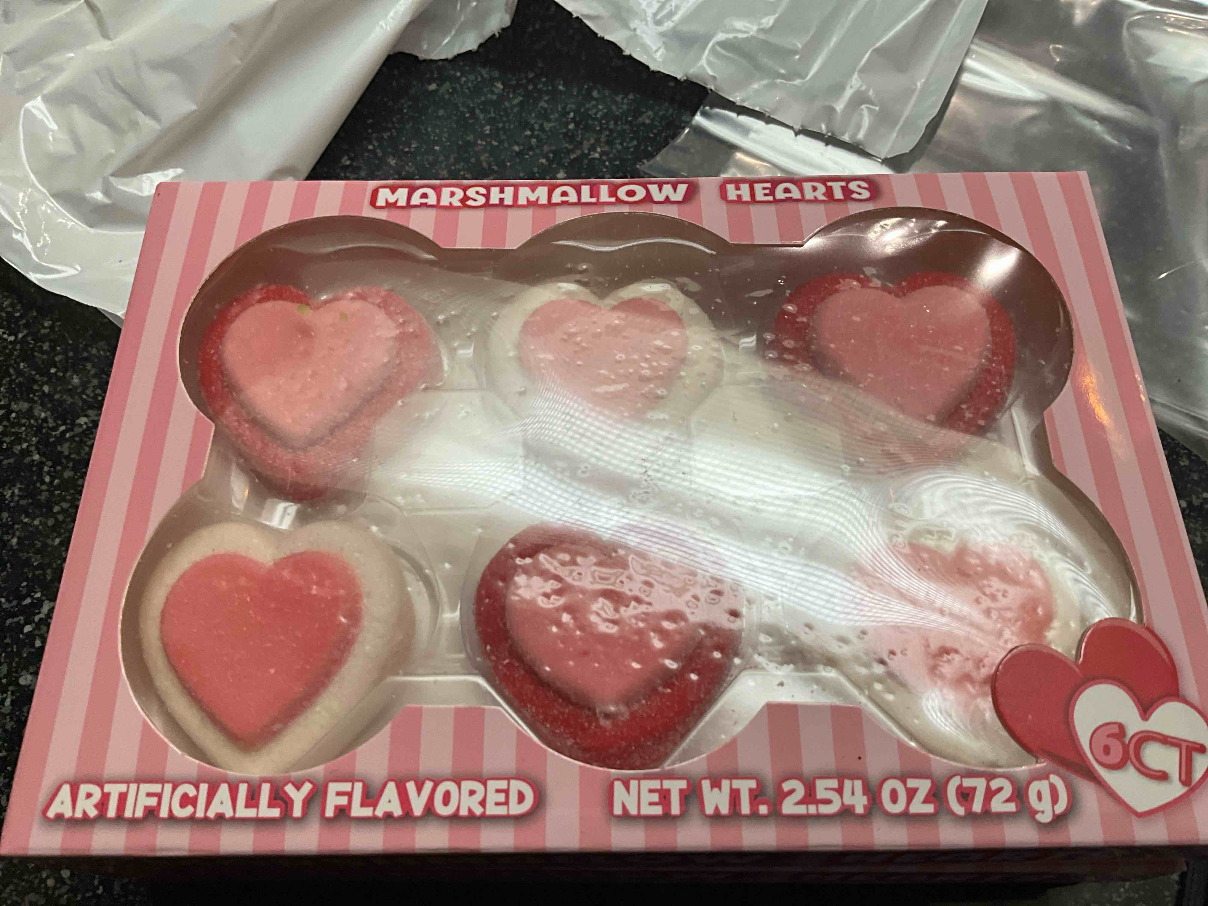 Condition photo showing New/Like New for Marshmallow Hearts - 6 ct. - 3 packs 