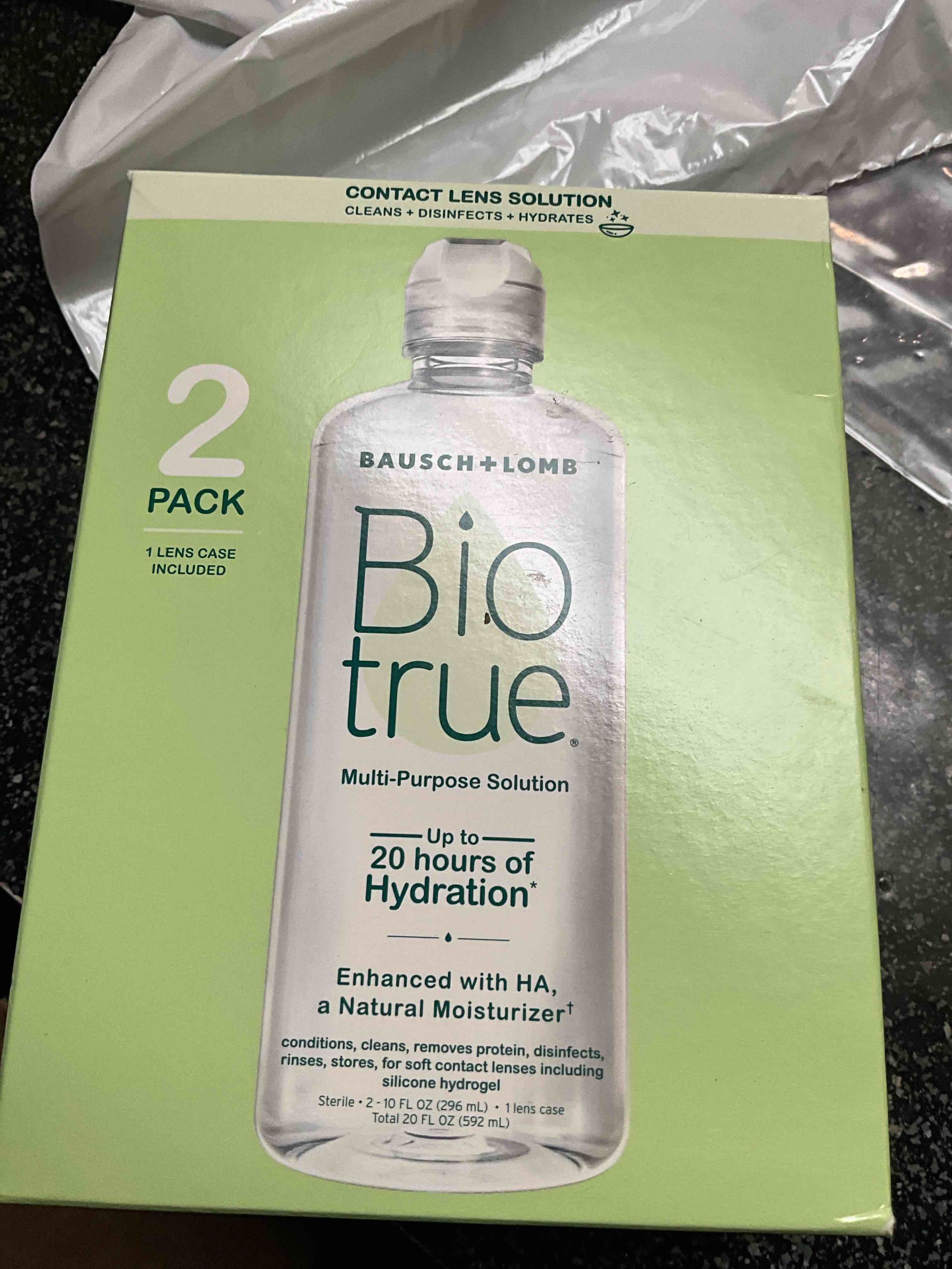 Bausch and Lomb BioTrue Soft Contact Lense & Silicone Hydrogel Lense Moisturizing Solution 10 oz, 2 Twin Packs