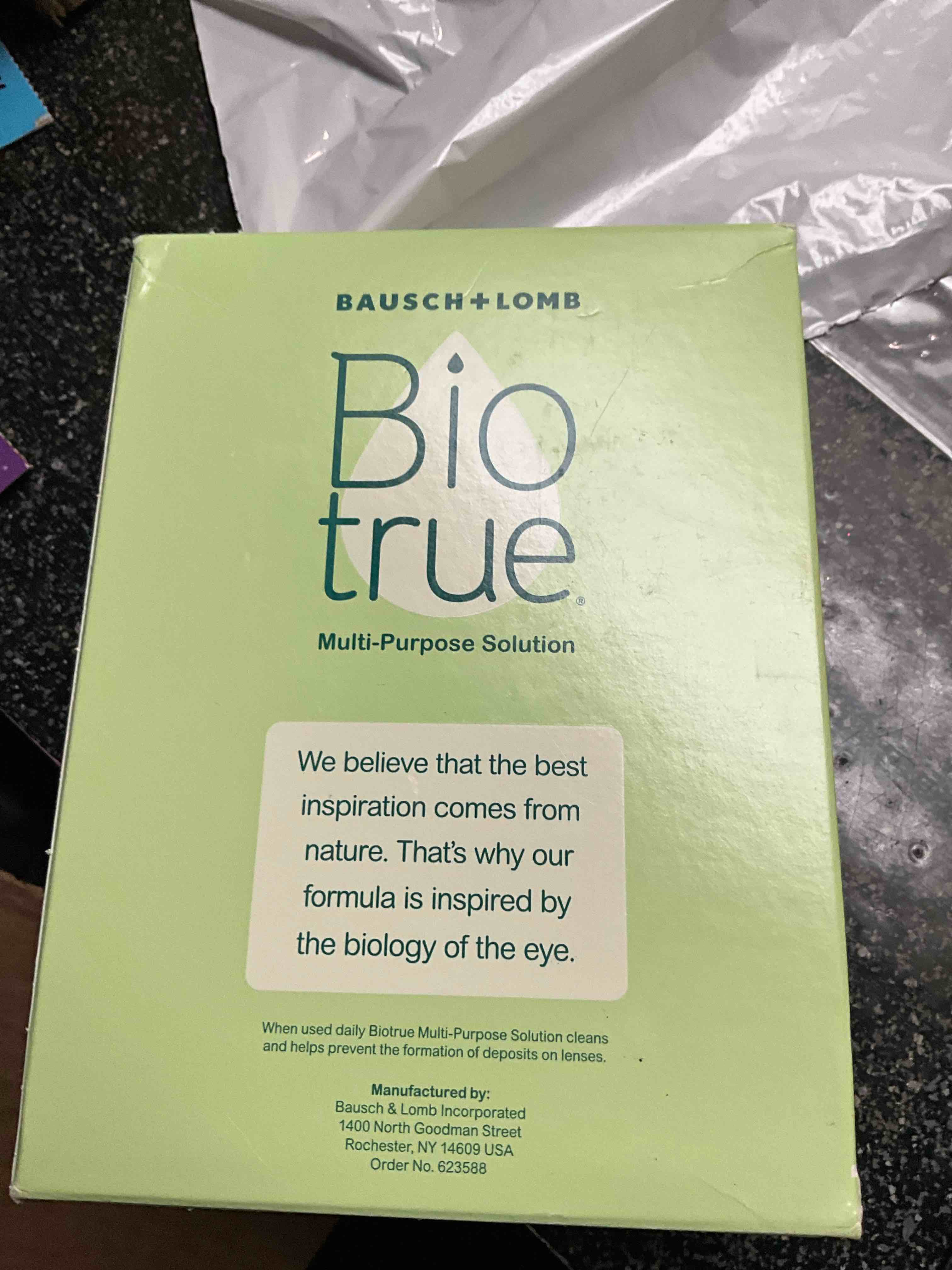 Condition photo showing New/Like New for Bausch and Lomb BioTrue Soft Contact Lense & Silicone Hydrogel Lense Moisturizing Solution 10 oz, 2 Twin Packs