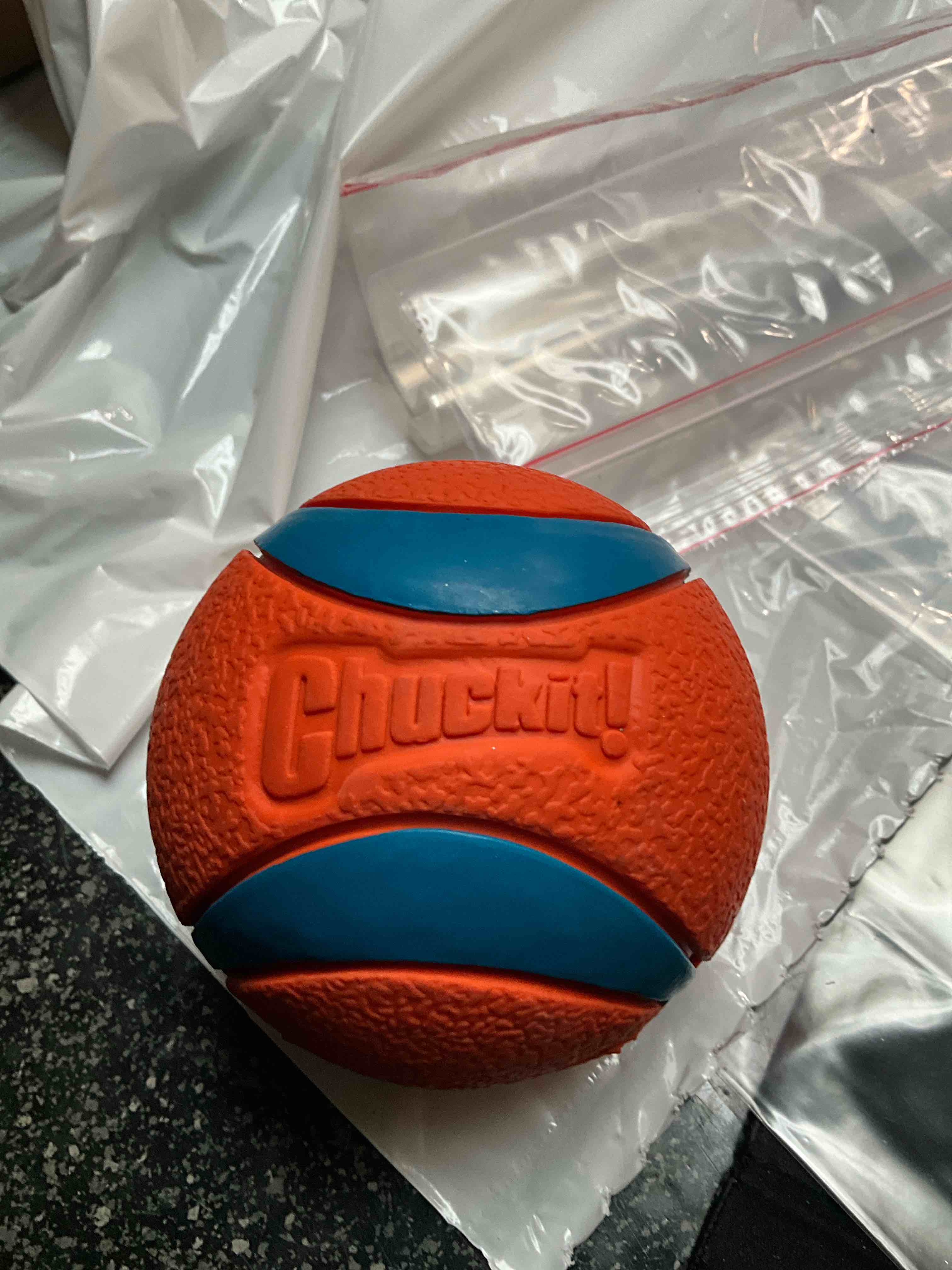 Condition photo showing New/Like New for Chuckit Ultra Ball Dog Toy, Medium (2.5 Inch Diameter) Pack of 1 for breeds 20-60 lbs