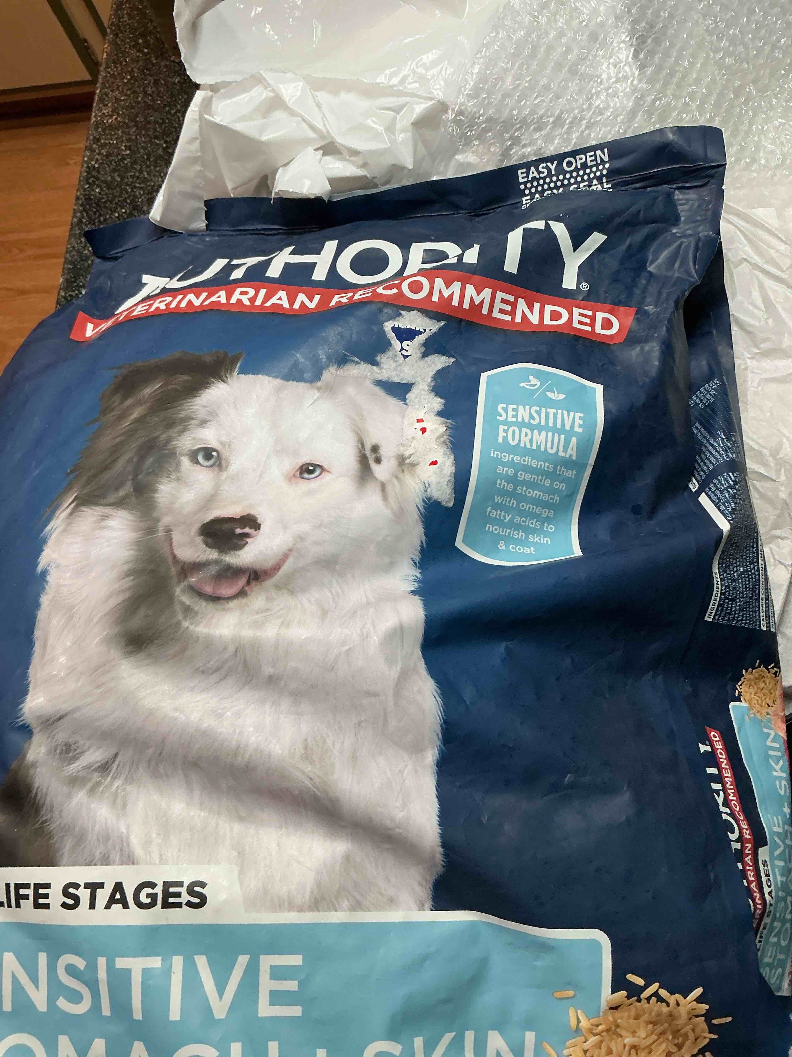 Condition photo showing New/Like New for Authority Veterinarian Recommended 34 LBS. Dog Food Salmon & Rice Formula