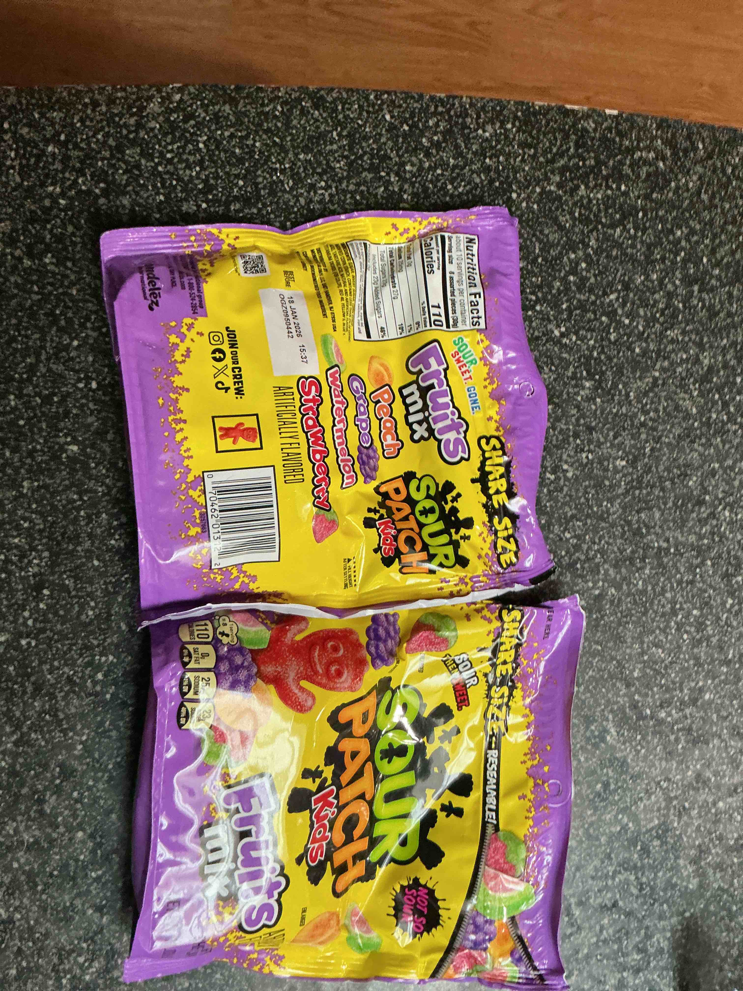 SOUR PATCH KIDS Fruits Mix Soft & Chewy Candy, Share Size, 11.03 oz