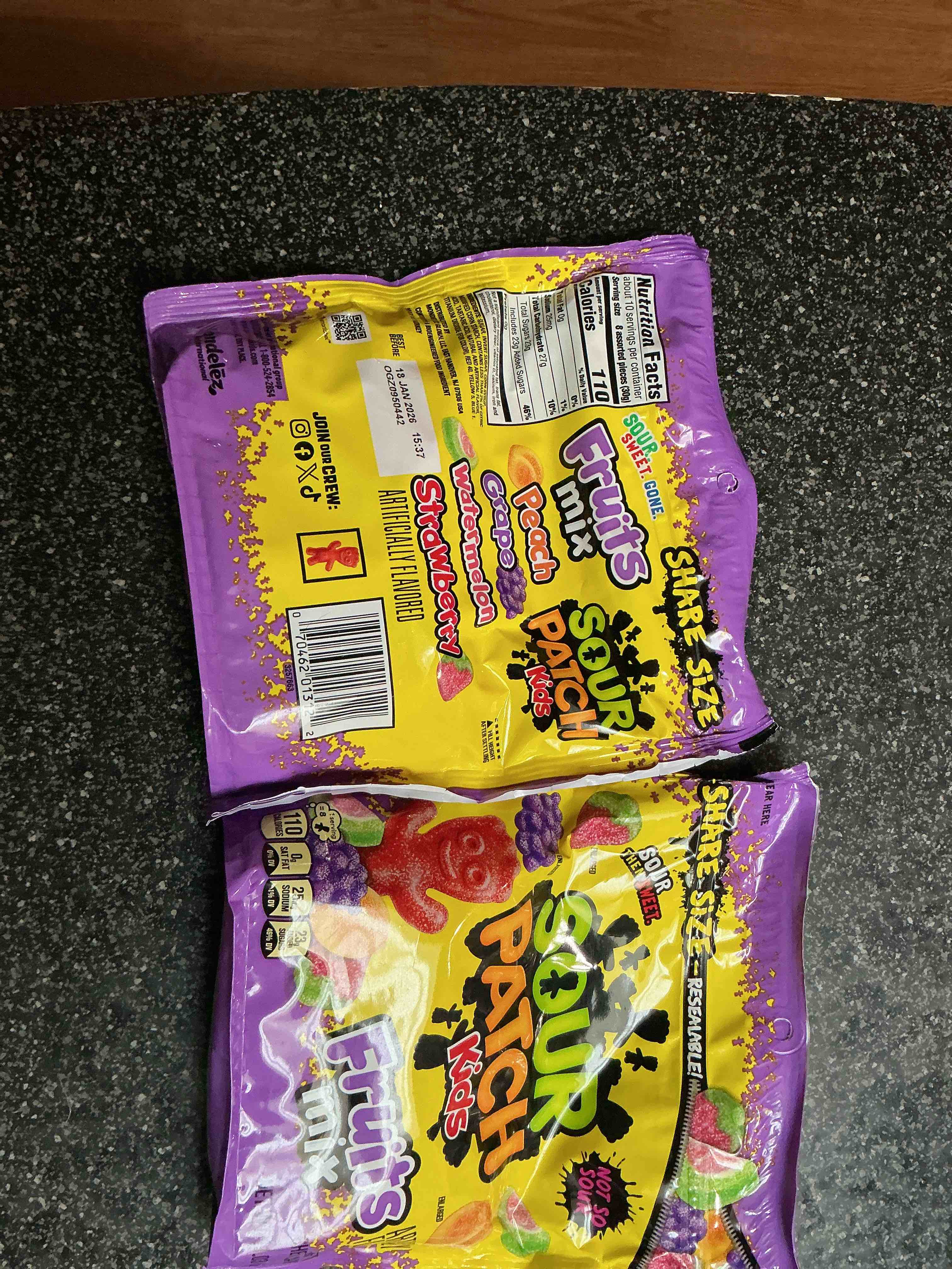 Condition photo showing New/Like New for SOUR PATCH KIDS Fruits Mix Soft & Chewy Candy, Share Size, 11.03 oz