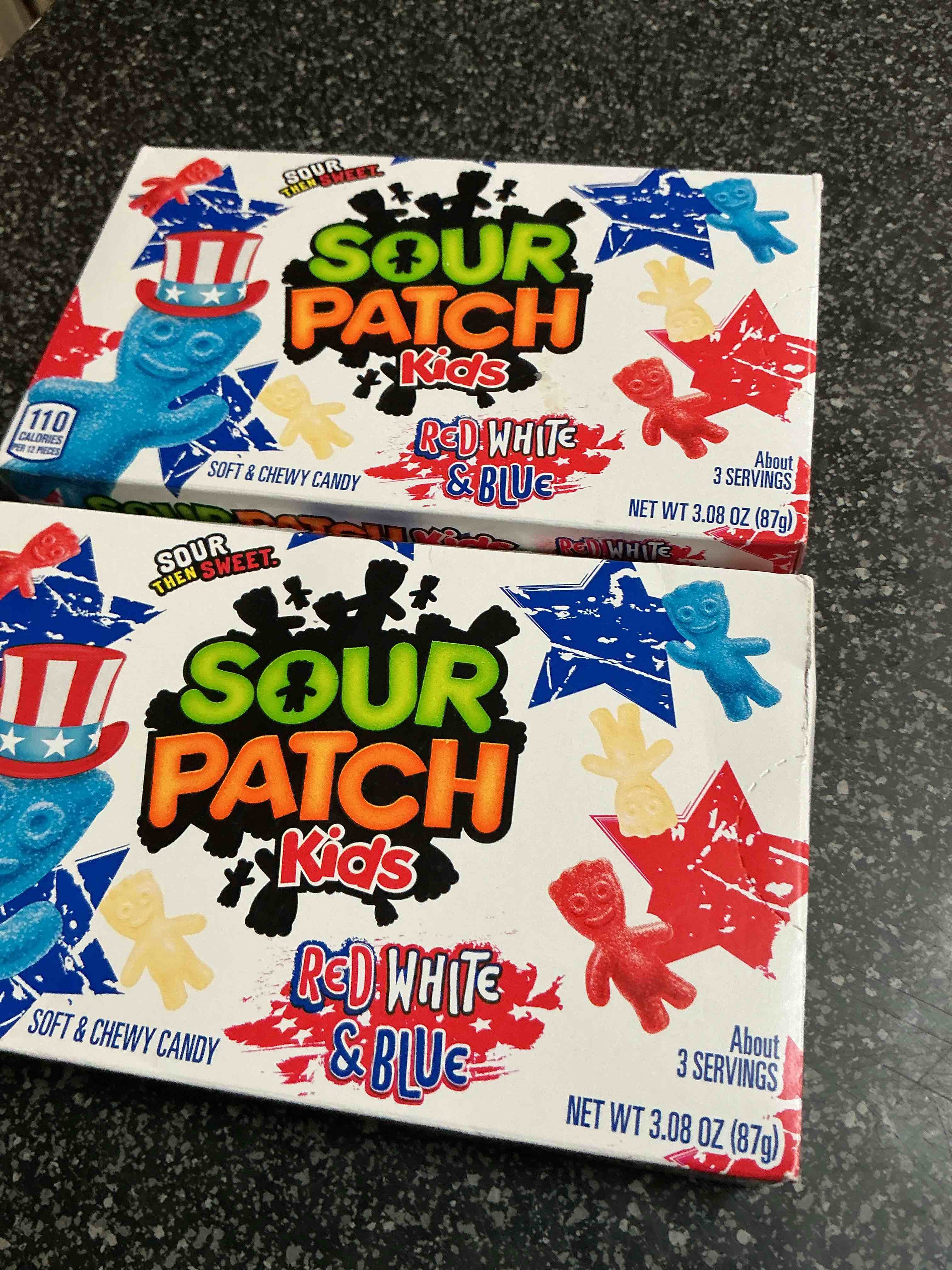 Condition photo showing New/Like New for Sour Patch Kids Red, White & Blue Soft & Chewy Candy, 3.08 oz