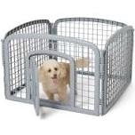 Condition photo showing New/Like New for Grey Plastic - Pet Outdoor/Indoor Play Pen - 4 attachable Panels - expandable 