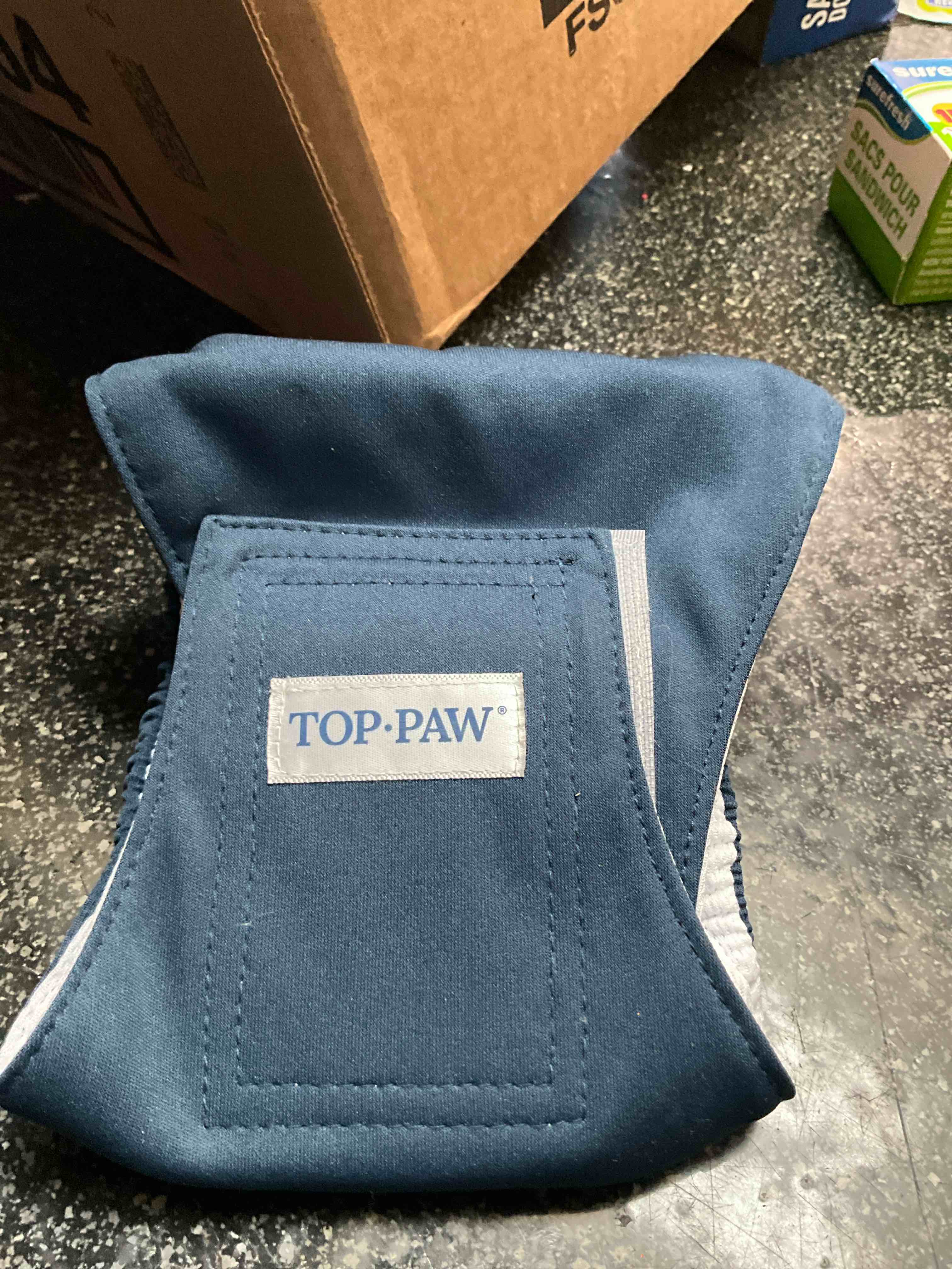 Condition photo showing New/Like New for Top Paw - Pet Belly Band - Blue - Size - S  - Wash/Dryer Safe 
