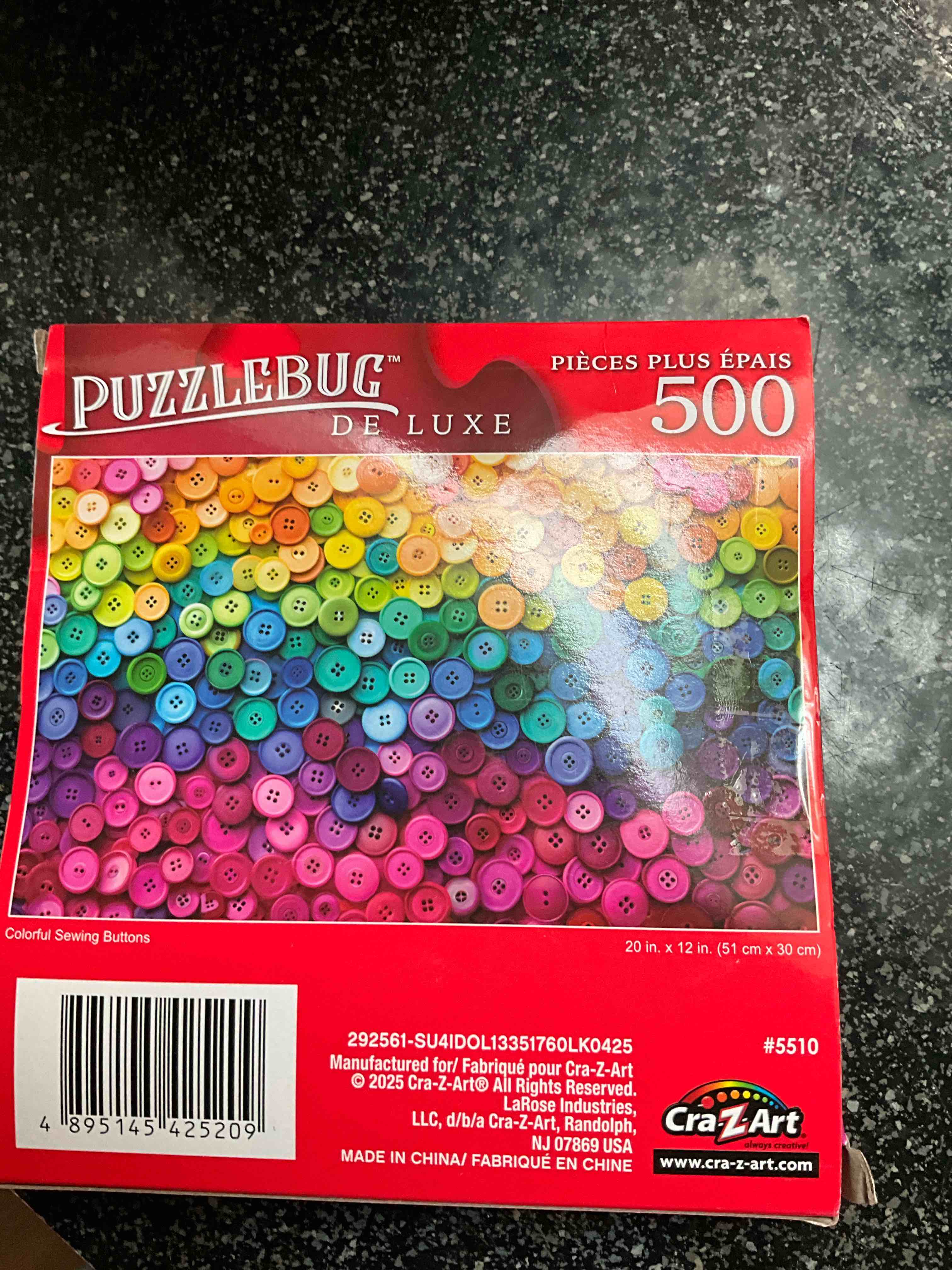 Condition photo showing New/Like New for Puzzlebug Deluxe - 500 Pieces Deluxe Jigsaw Puzzle for Adults 16 +