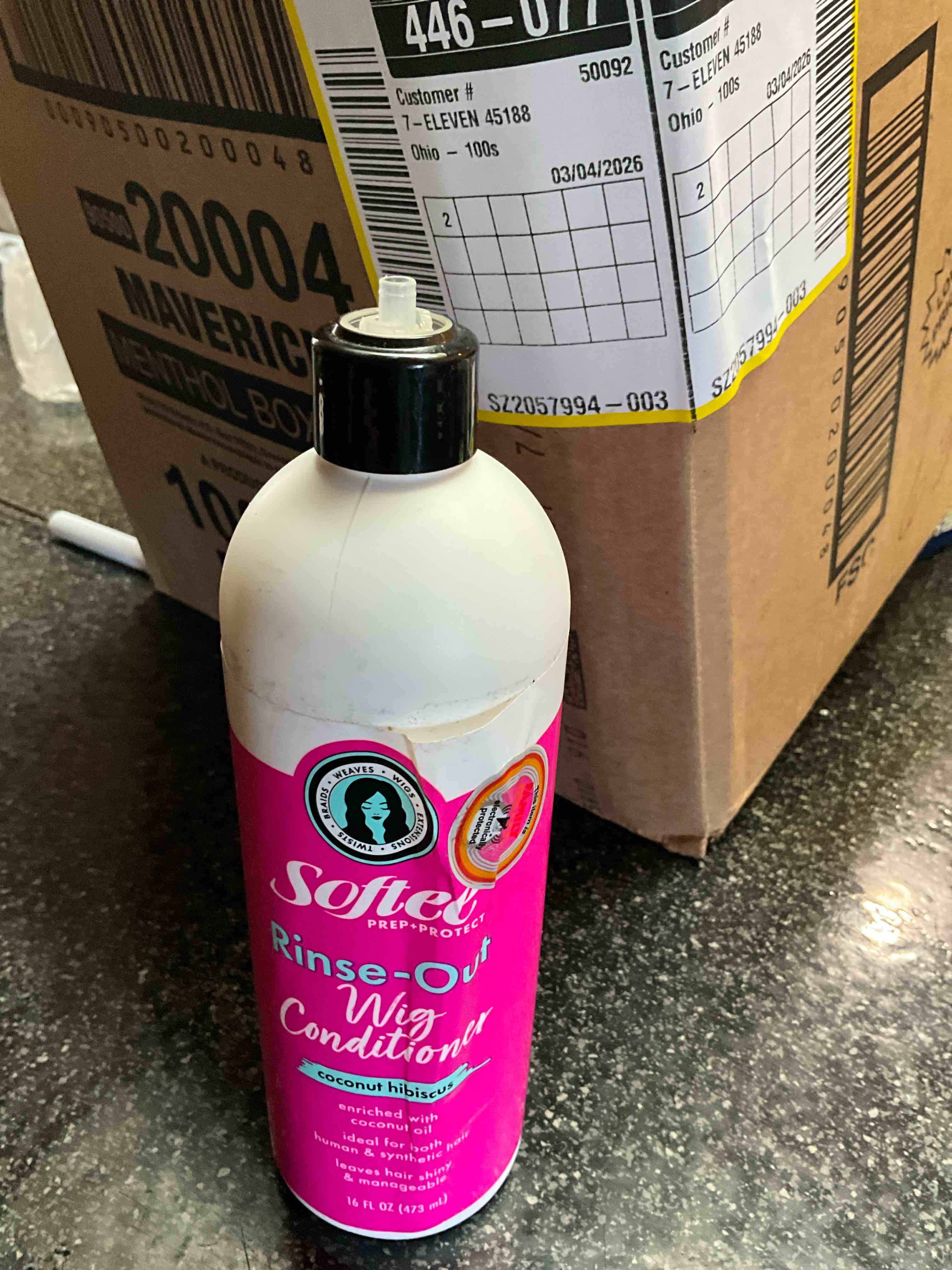 Condition photo showing As Is for Softee - Rinse Out - Wig Conditioner - Coconut Hibiscus - 16oz 