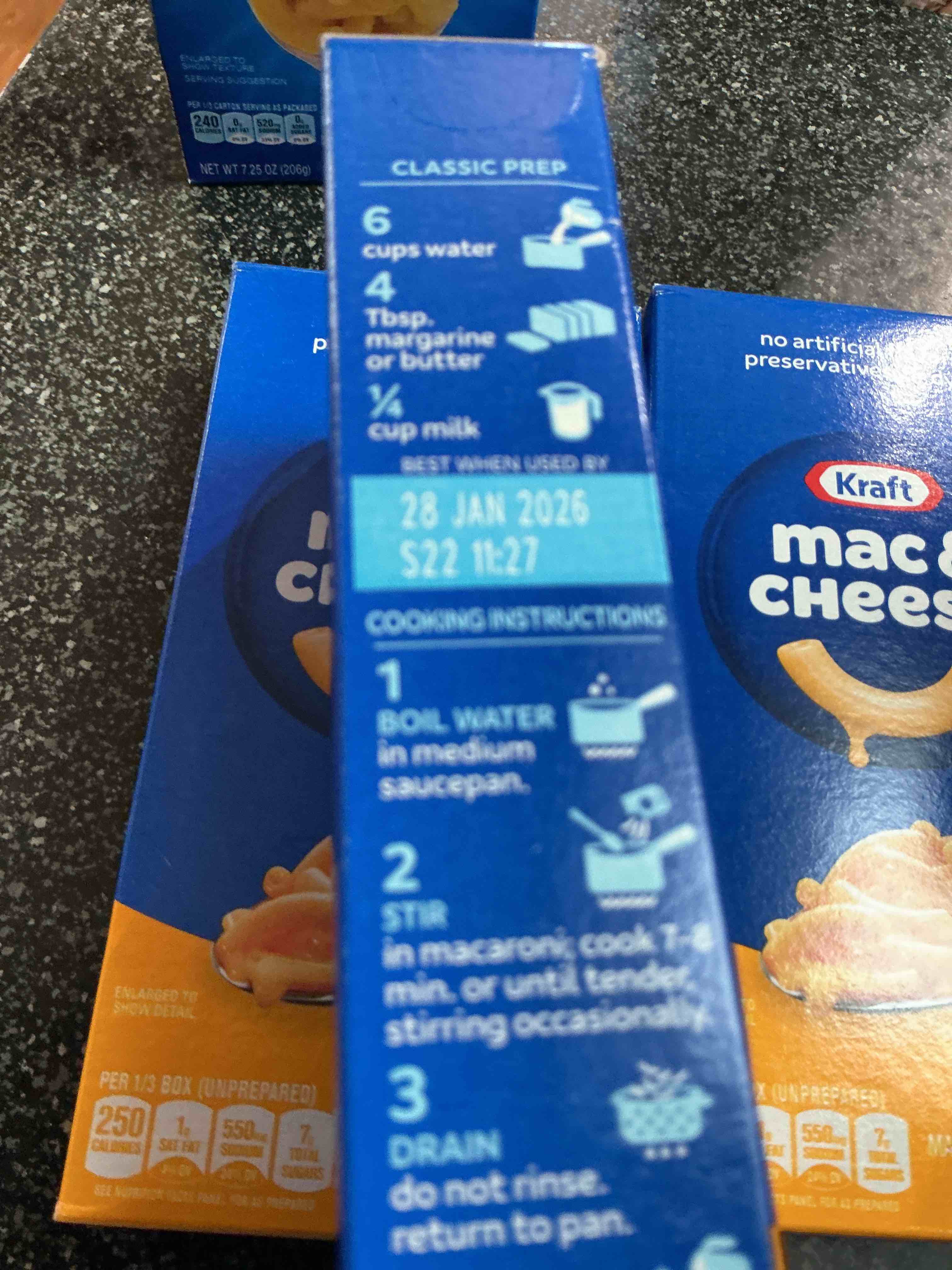 Condition photo showing As Is for Kraft Original Macaroni & Cheese Dinner (7.25 oz Box)