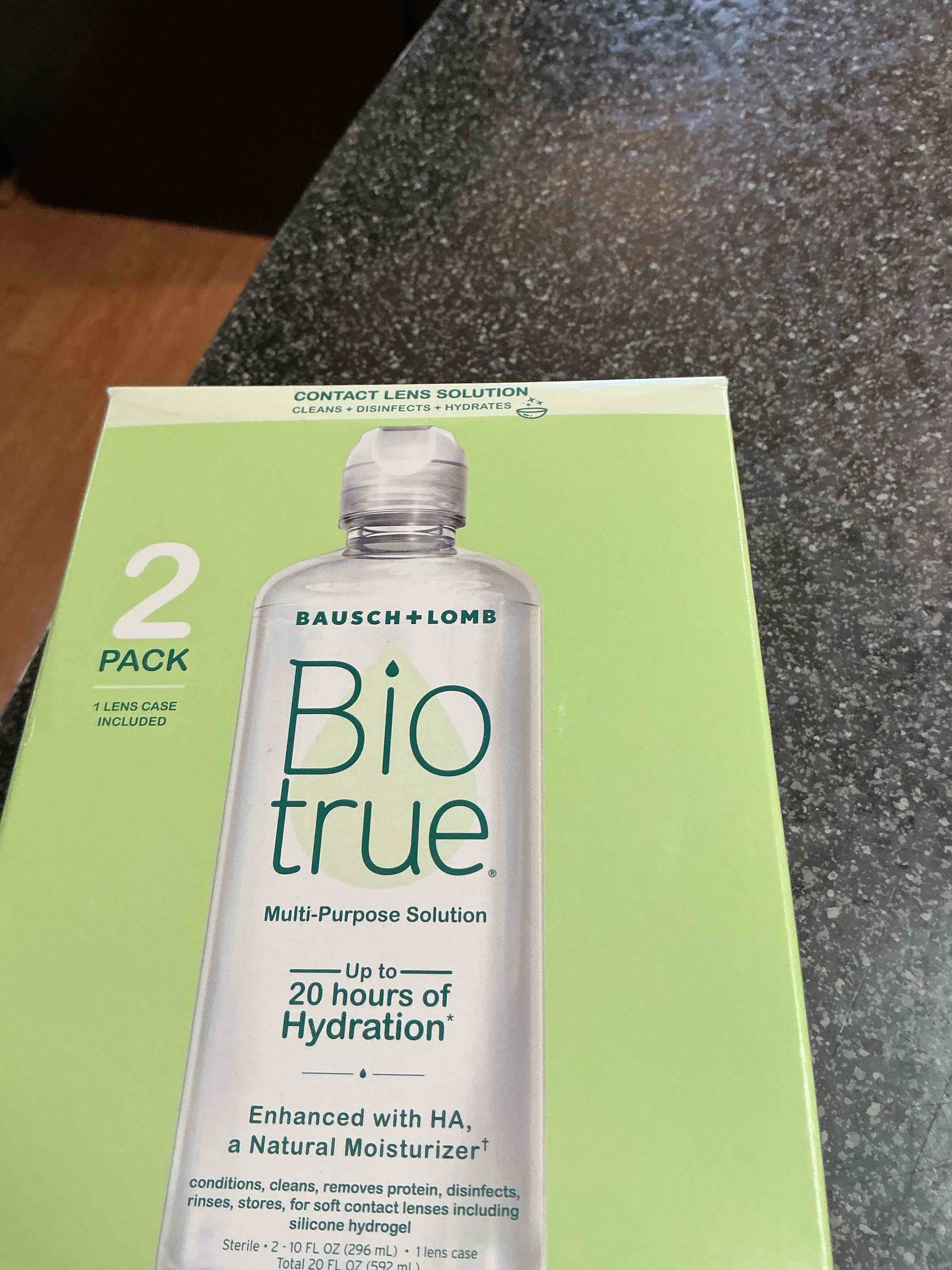 Condition photo showing New/Like New for Bausch and Lomb BioTrue Soft Contact Lense & Silicone Hydrogel Lense Moisturizing Solution 10 oz, 2 Twin Packs