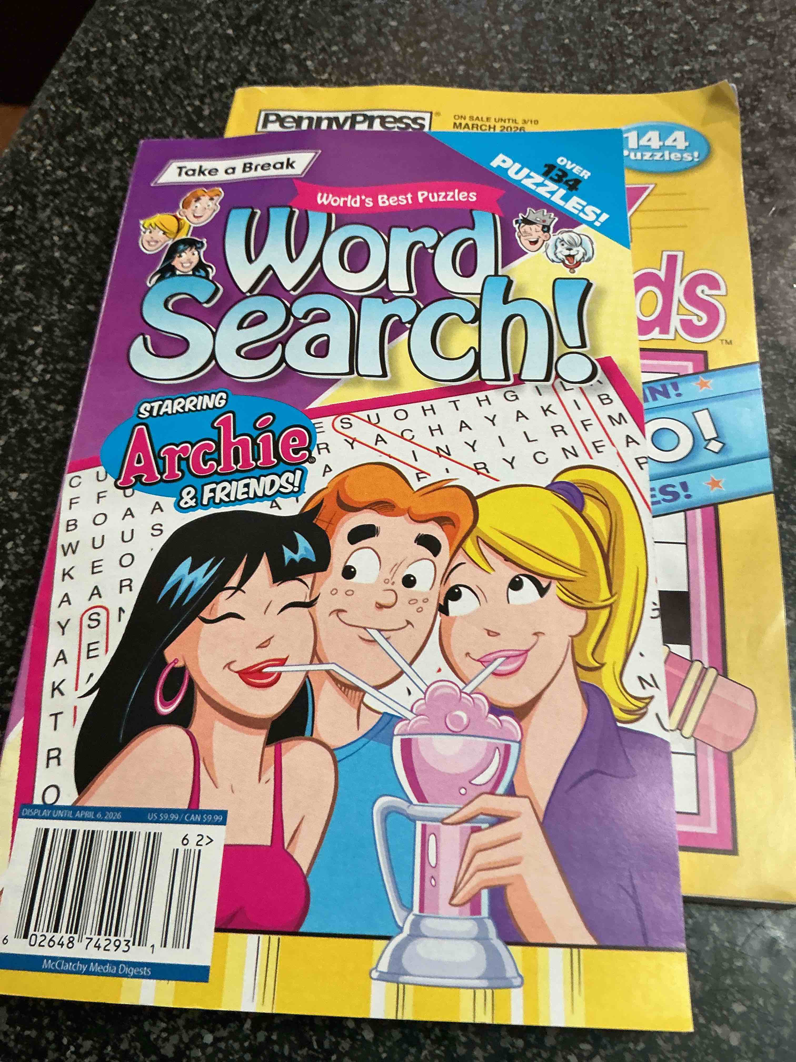 Condition photo showing New/Like New for Take A Break Over 134 Puzzles Word Search Staring Archie & Friends 