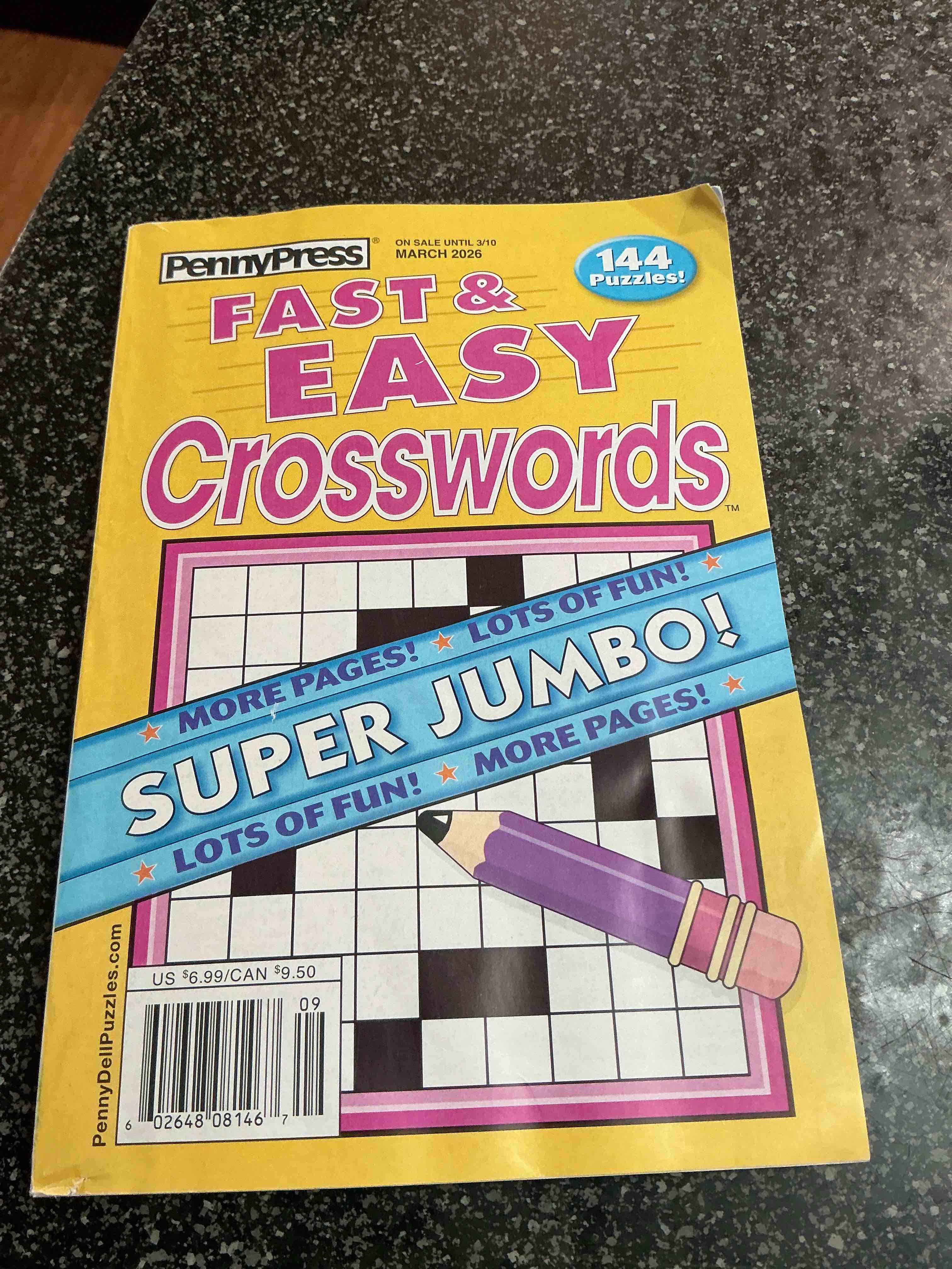 Condition photo showing New/Like New for Penny Press Fast & Easy Crossword Over 144 Puzzles 
