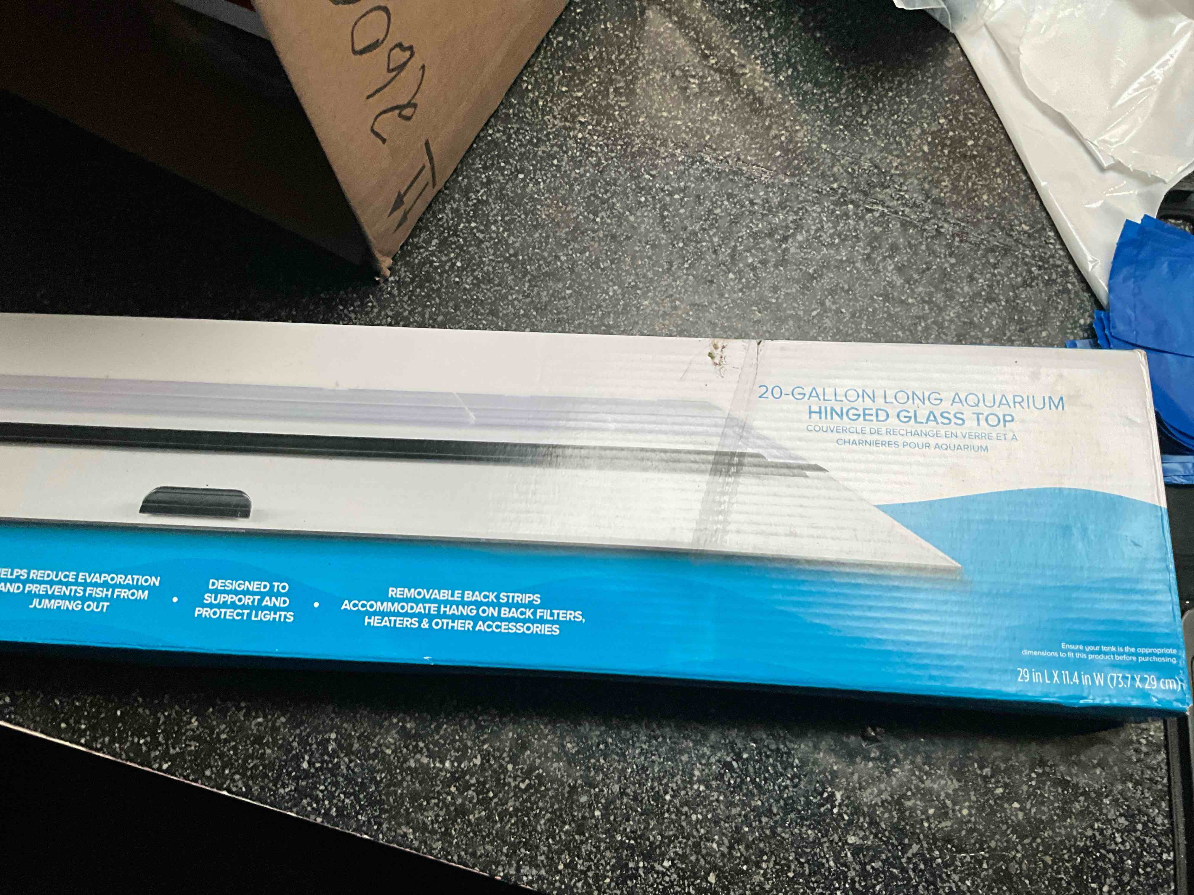 Condition photo showing New/Like New for Top Fin - 20 Gal Long Aquarium Hinged Glass Top 