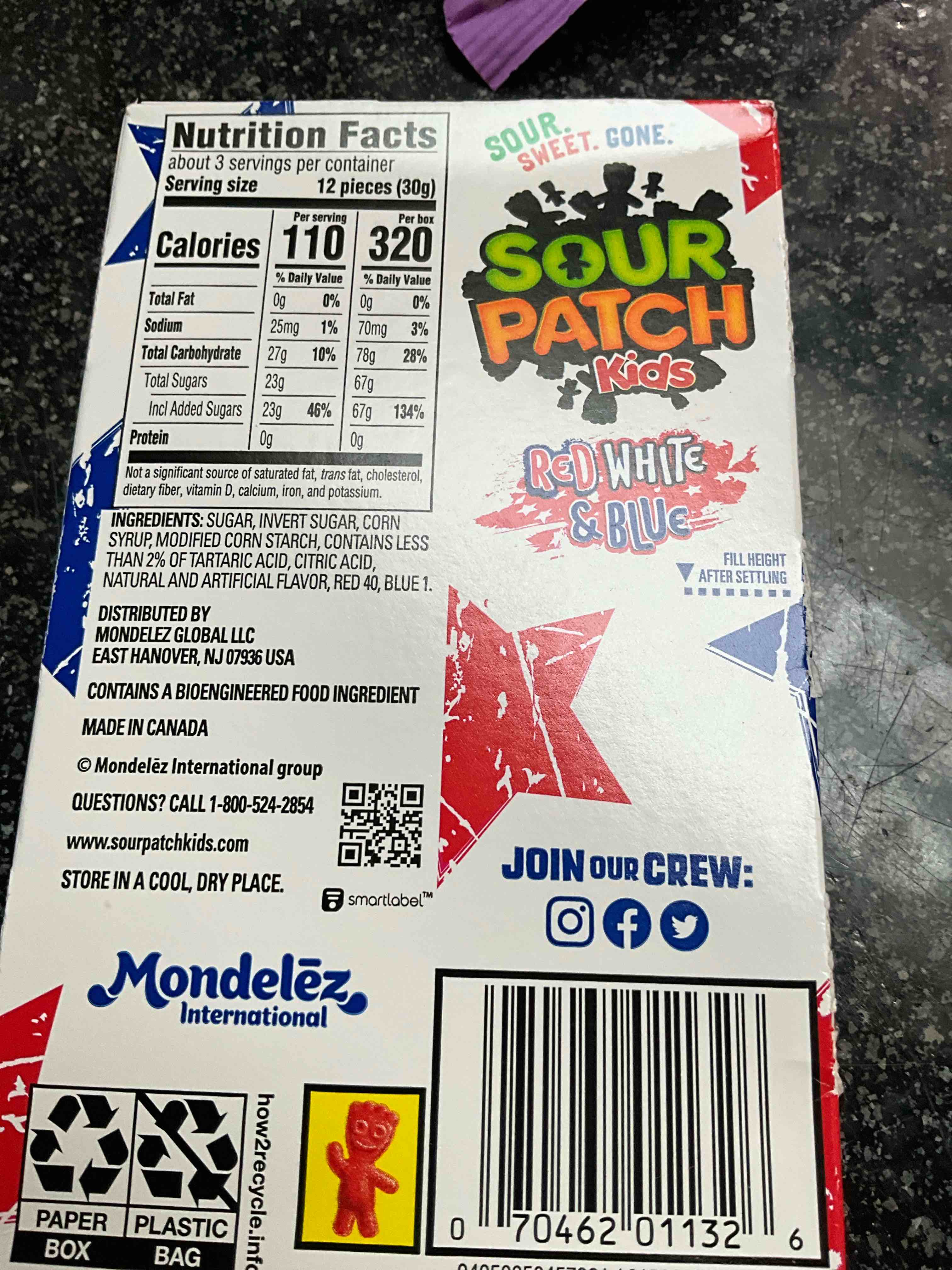 Condition photo showing As Is for Sour Patch Kids Red, White & Blue Soft & Chewy Candy, 3.08 oz