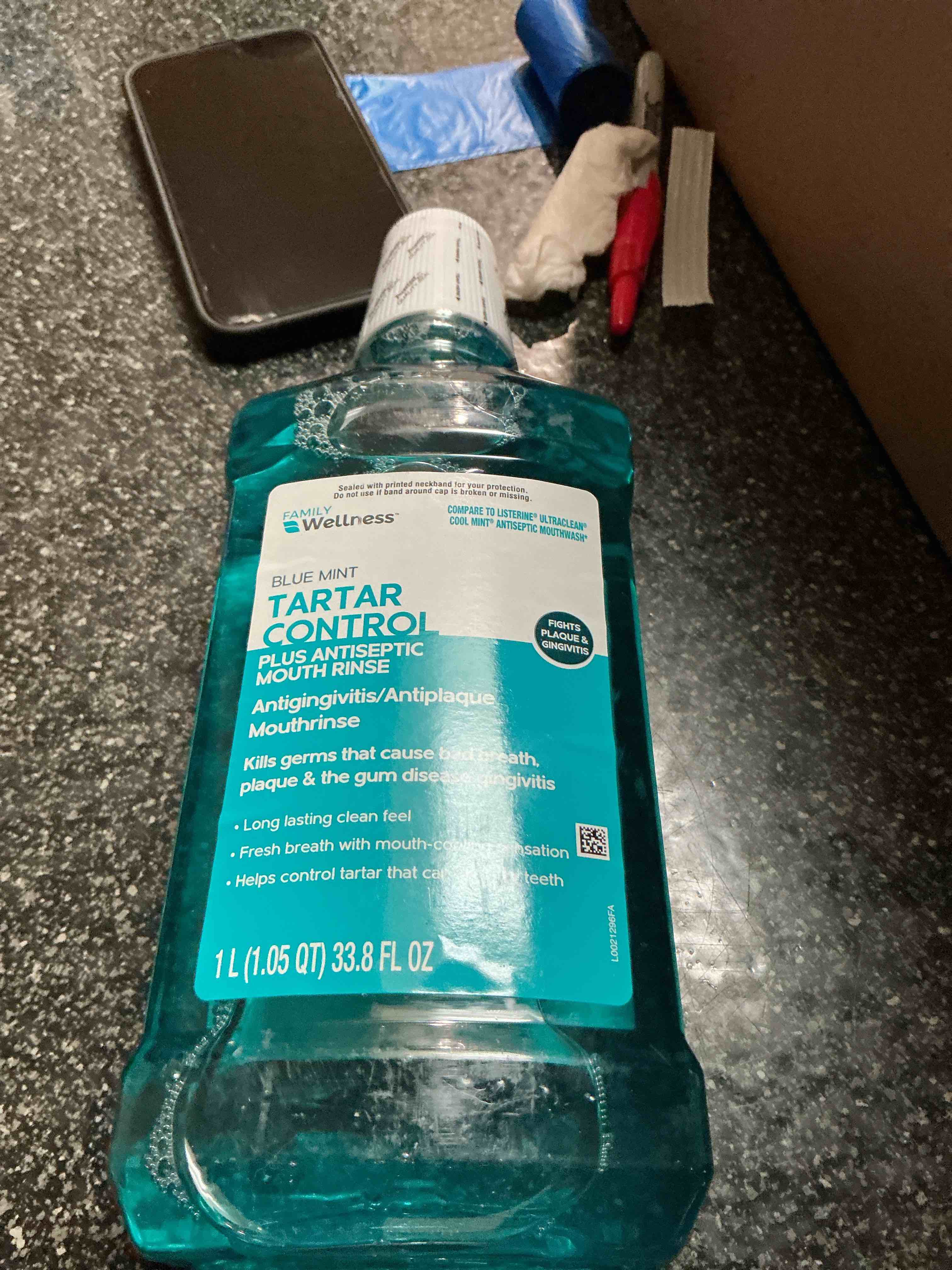 Condition photo showing New/Like New for Family Wellness Tarter Control Mouth Wash 33.8 FL. OZ. 
