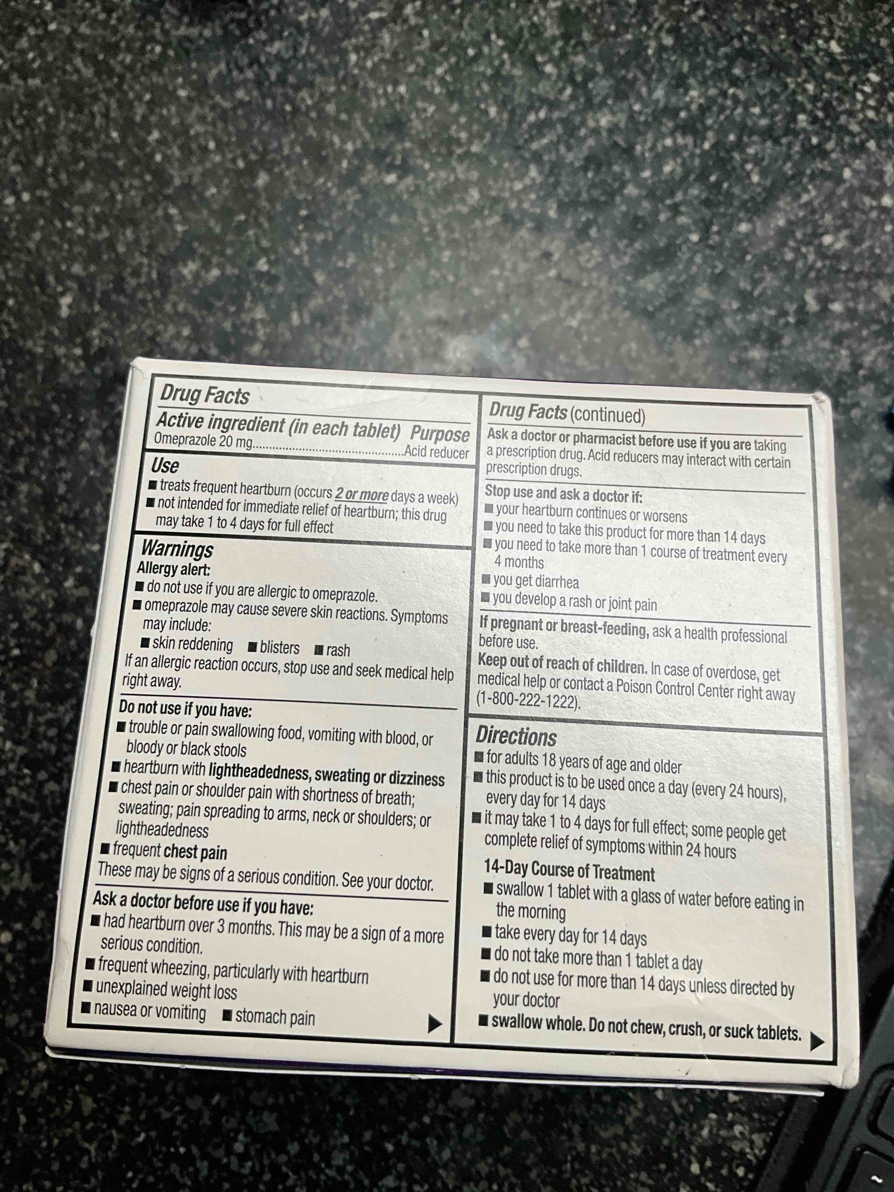 Condition photo showing As Is for DG Health - Omeprazole - Acid Reducer - wildberry/mint - 28 Tabs  