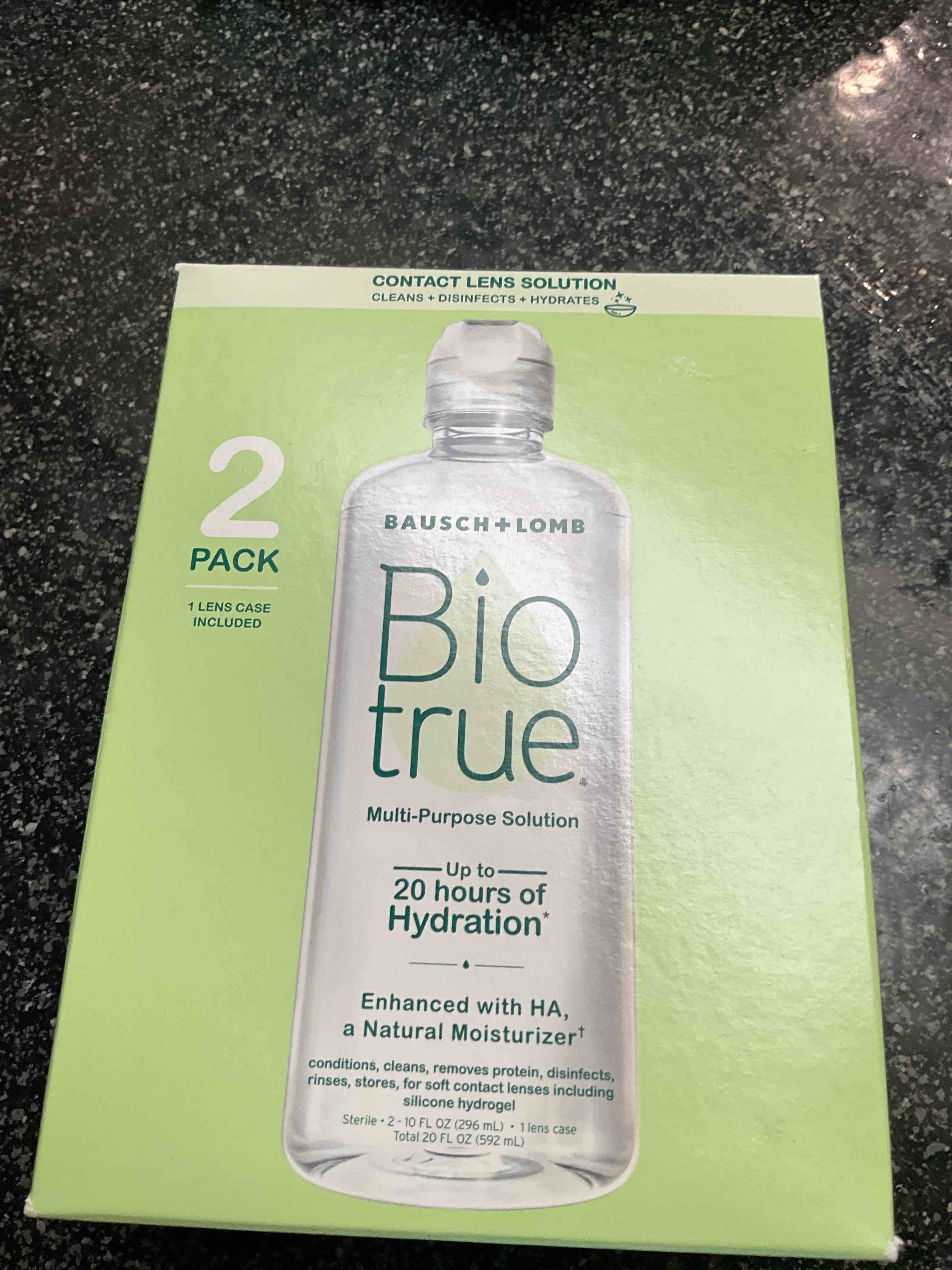 bausch and lomb biotrue soft contact lense & silicone hydrogel lense moisturizing solution 10 oz, 2 twin packs
