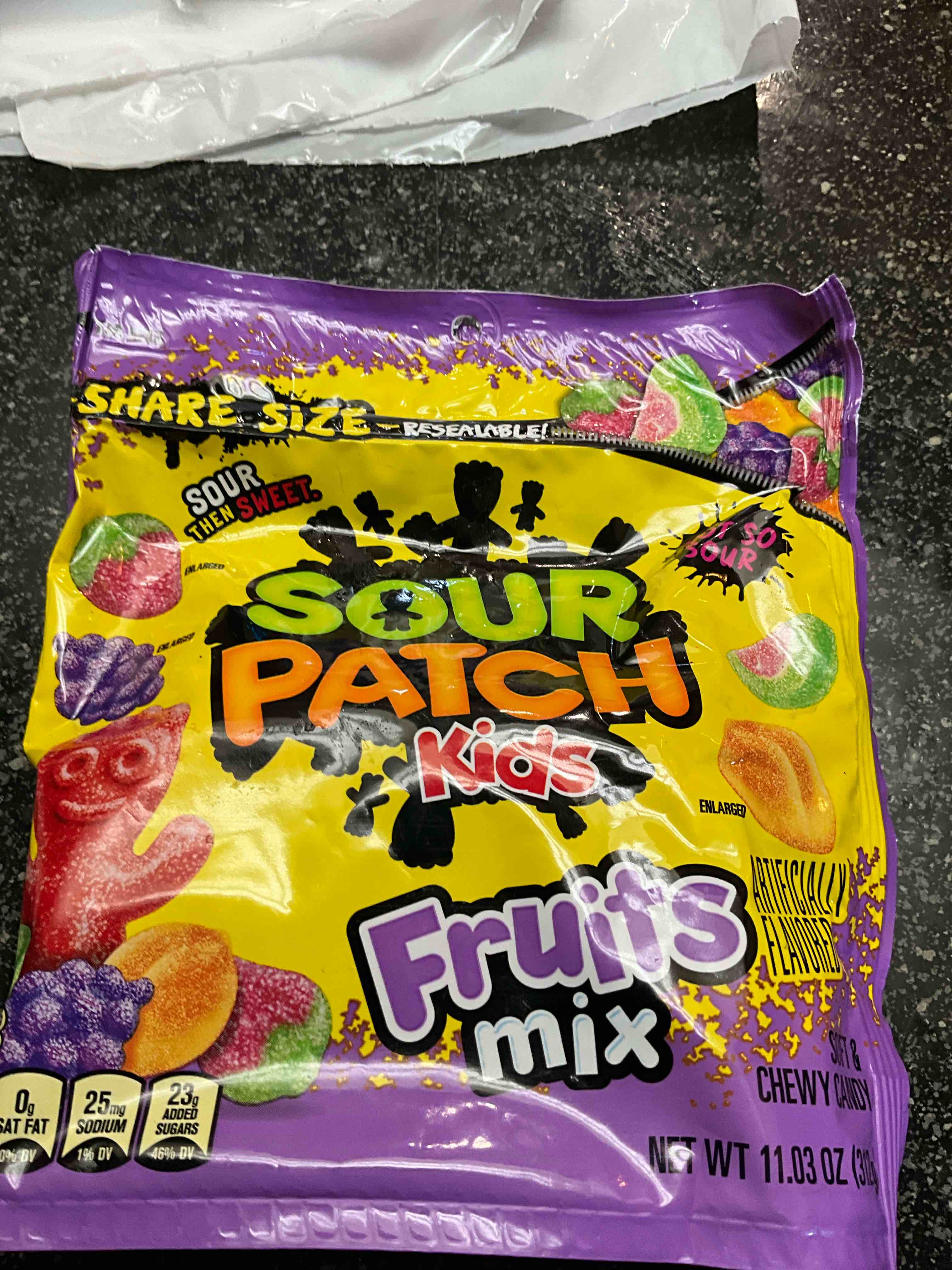 SOUR PATCH KIDS Fruits Mix Soft & Chewy Candy, Share Size, 11.03 oz