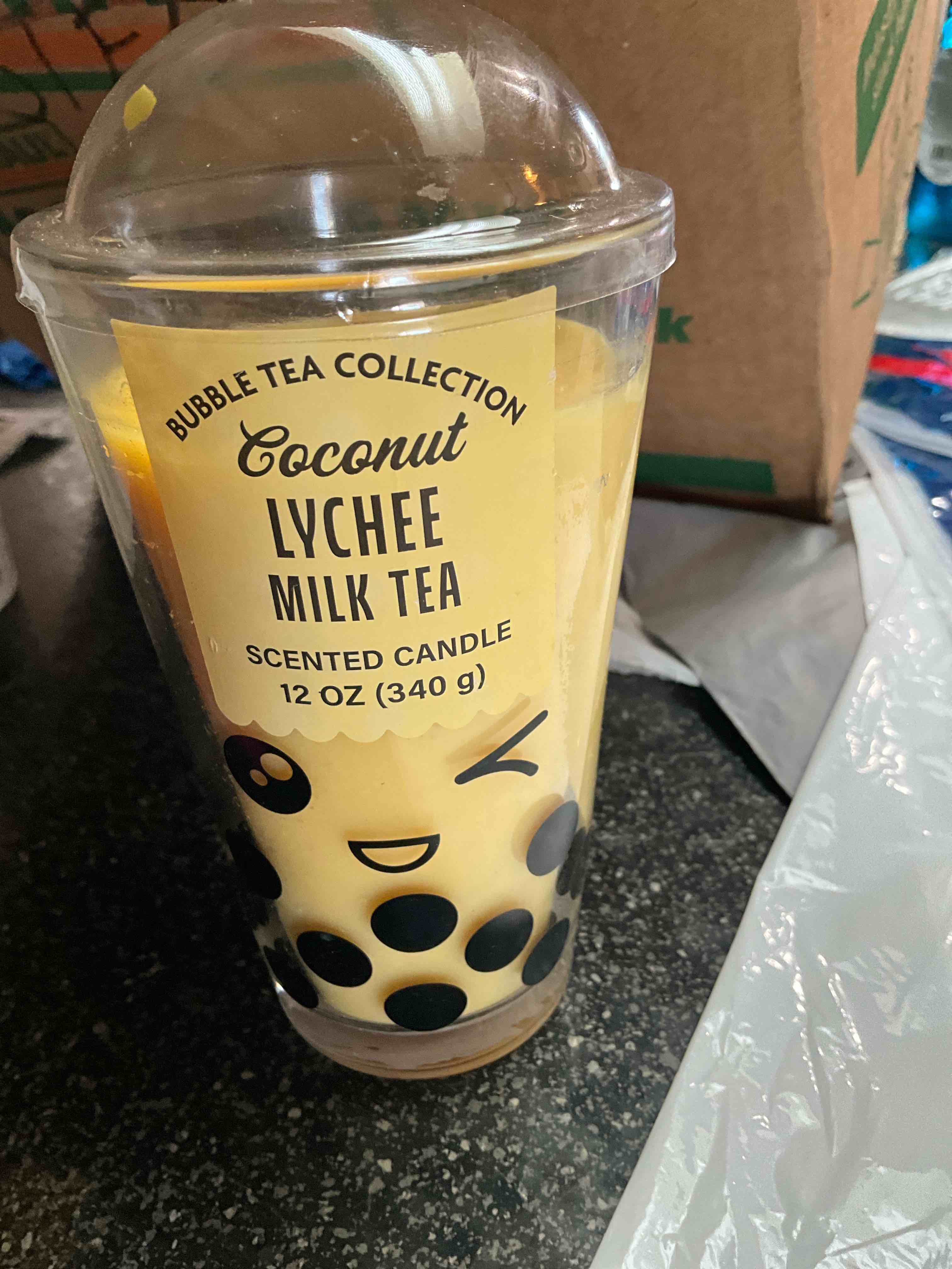 Bubble Tea Collection - Coconut Lychee Milk Tea - Scented Candle - 12 oz 