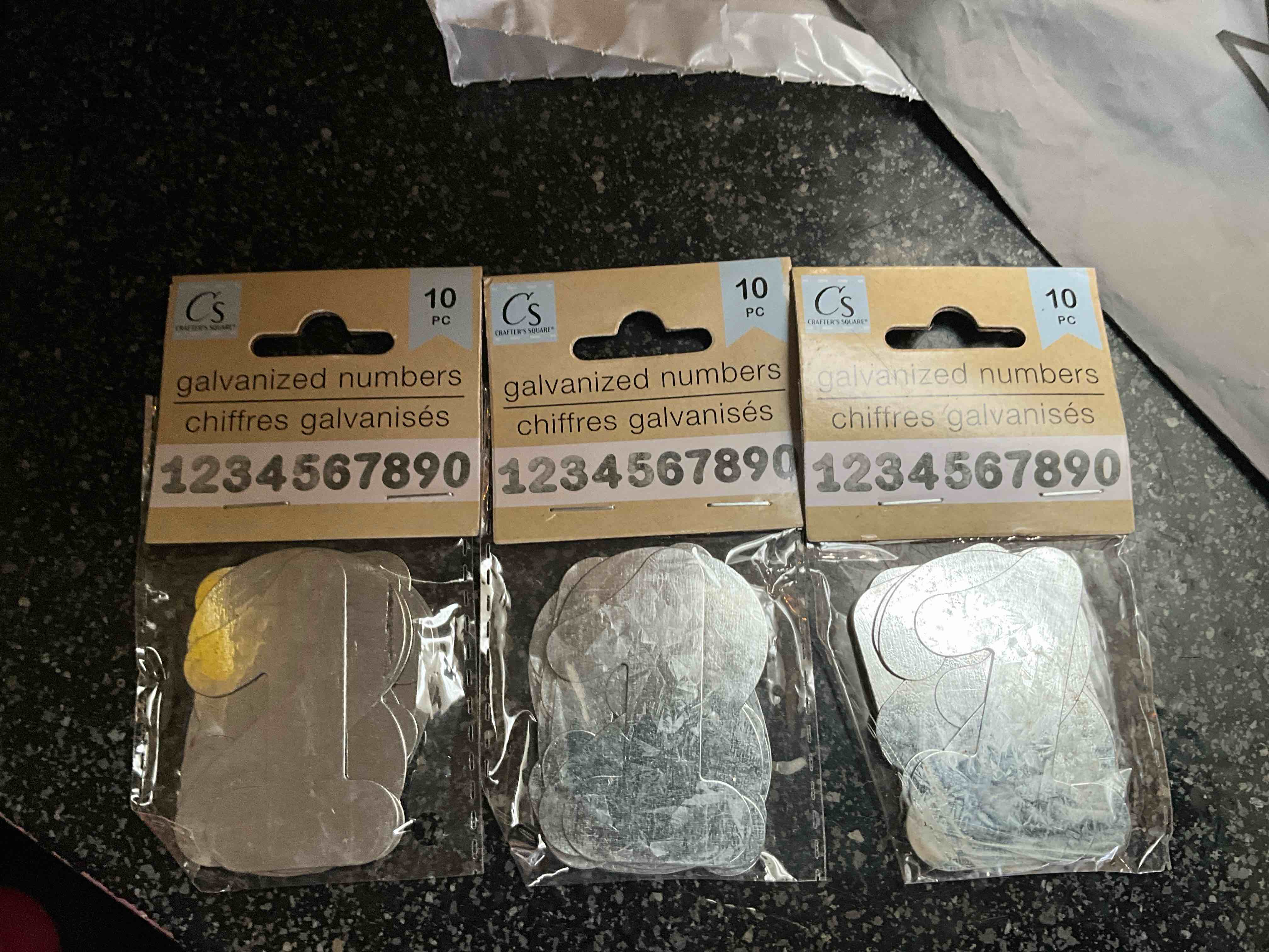 crafters square - galvanized numbers - 0 - 9