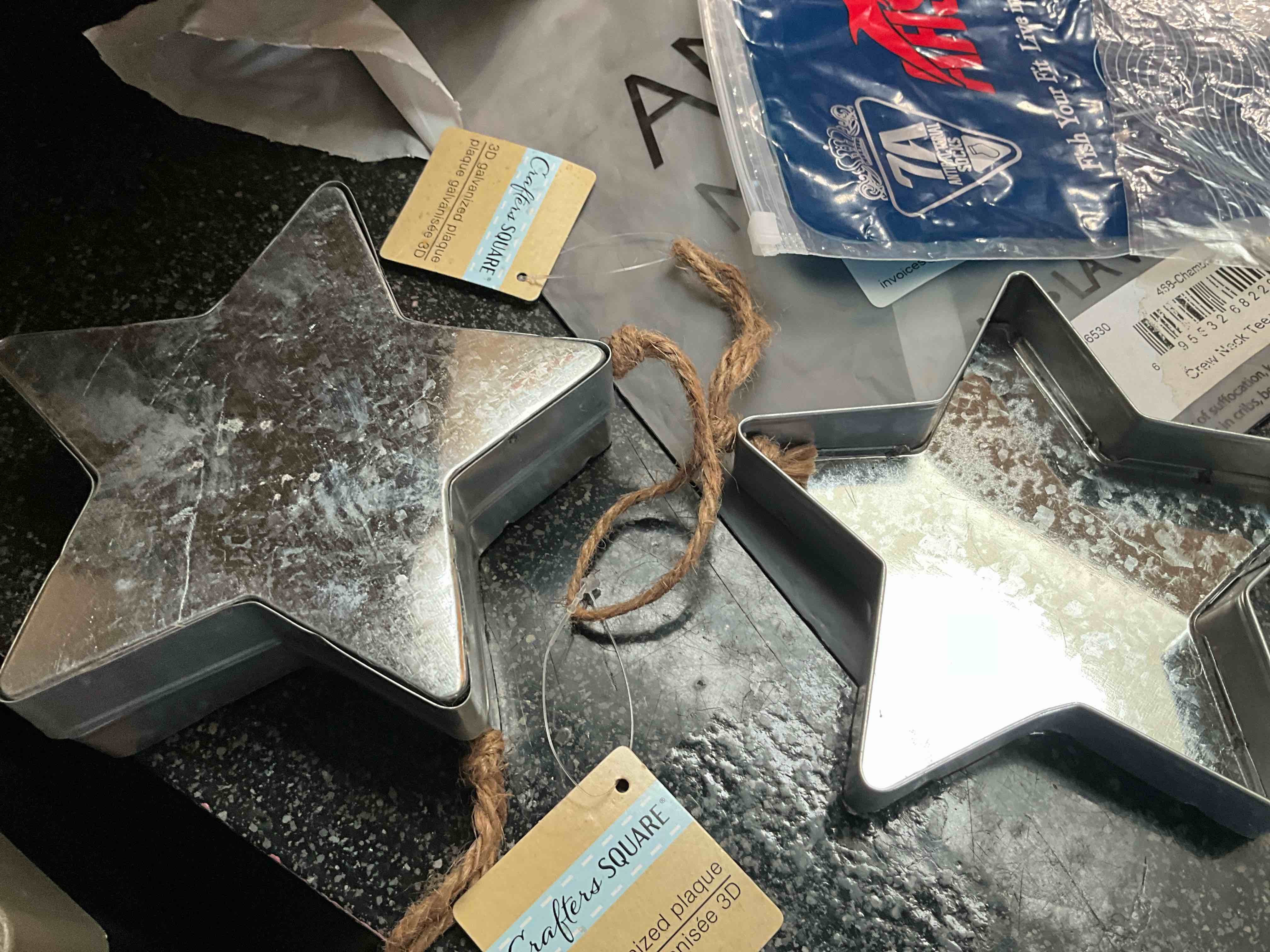 Crafters Square - 3D Galvanized Plaque - Stars 