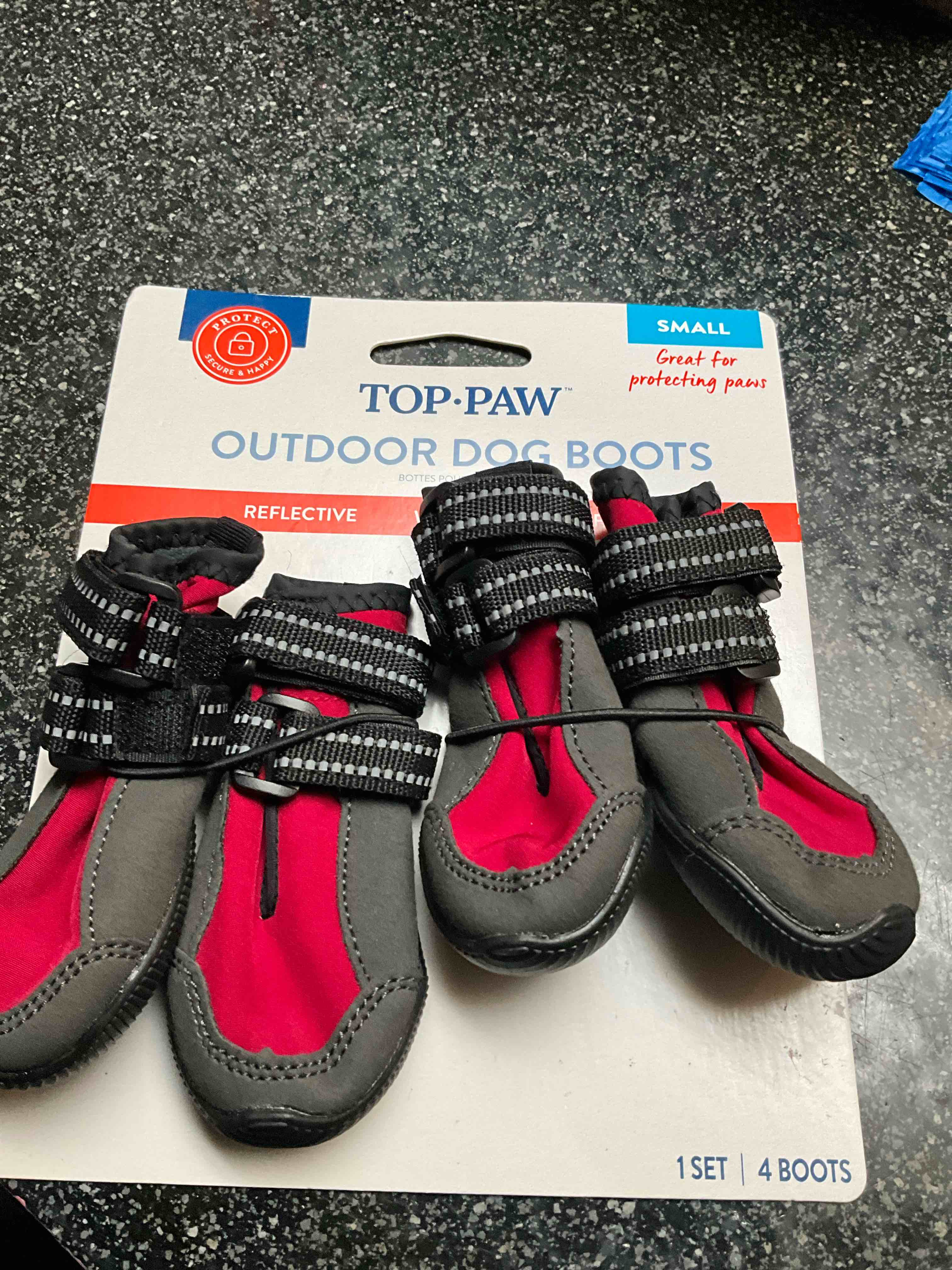 Top Paw - Outdoor Dog Boots - size - S - Reflective - Water Resistant Fabric 