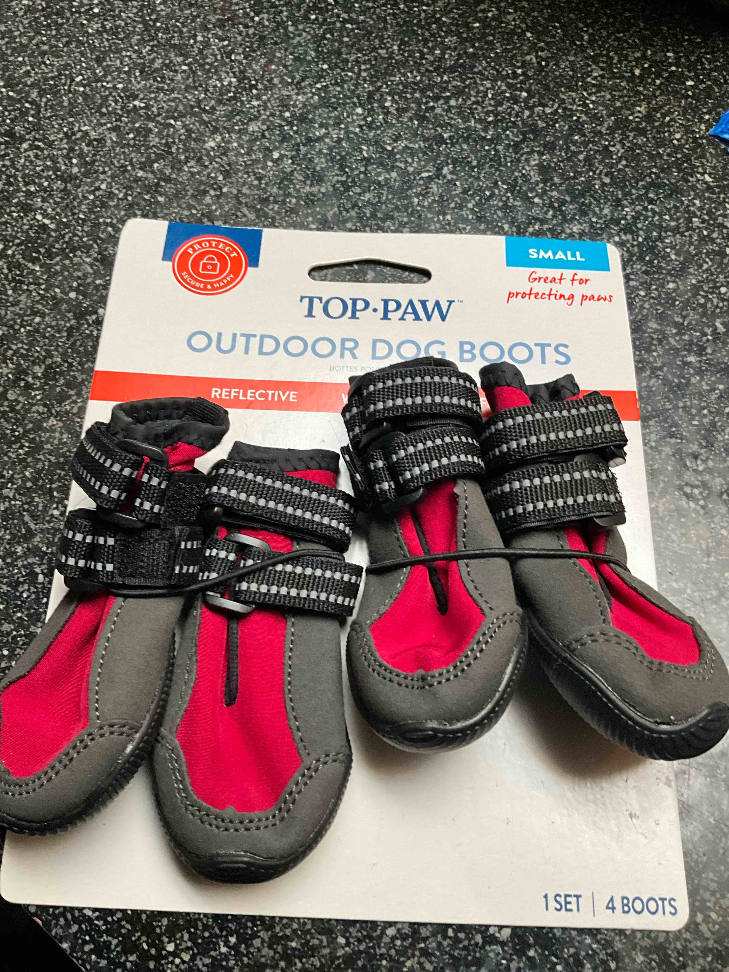 Condition photo showing New/Like New for Top Paw - Outdoor Dog Boots - size - S - Reflective - Water Resistant Fabric 