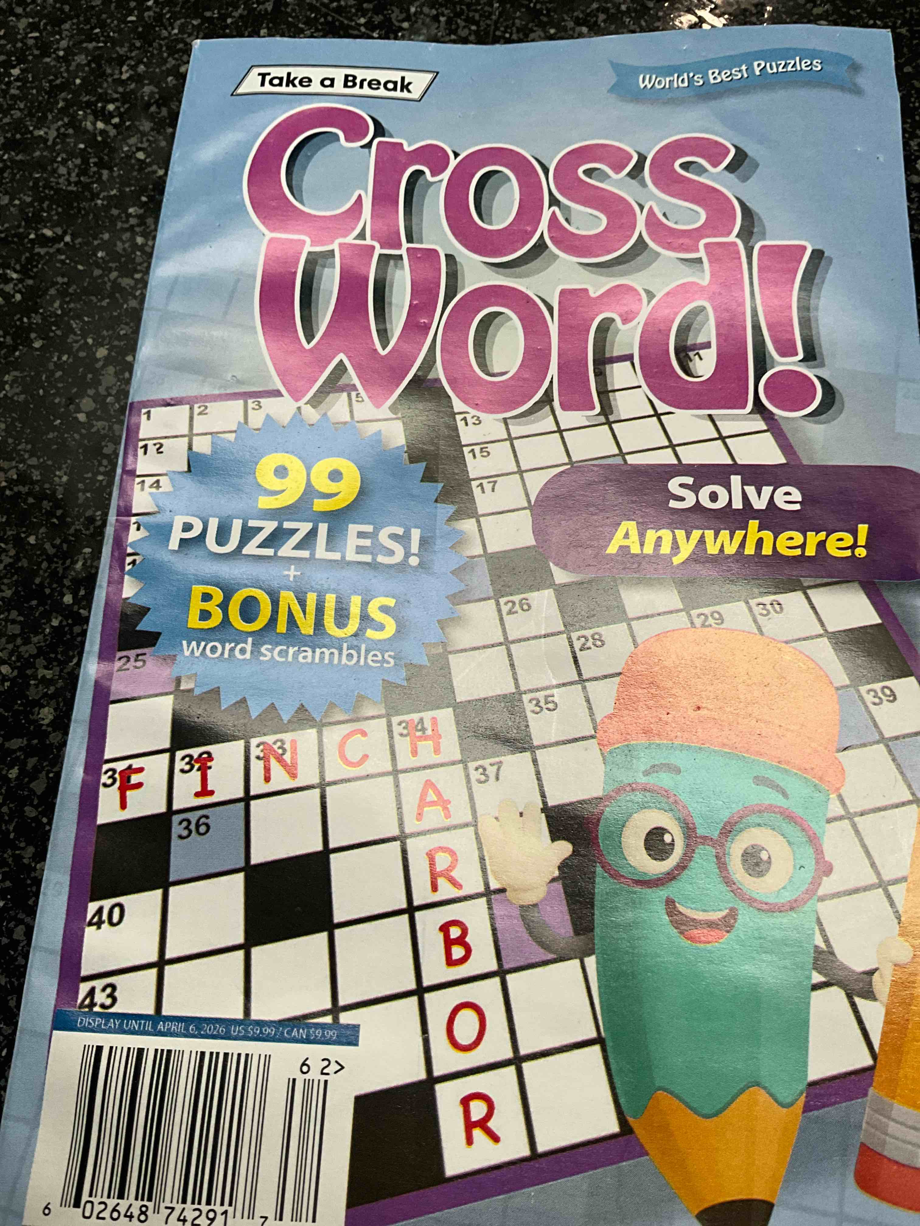 take a break - cross word! 99 puzzles + bonus word scrambles