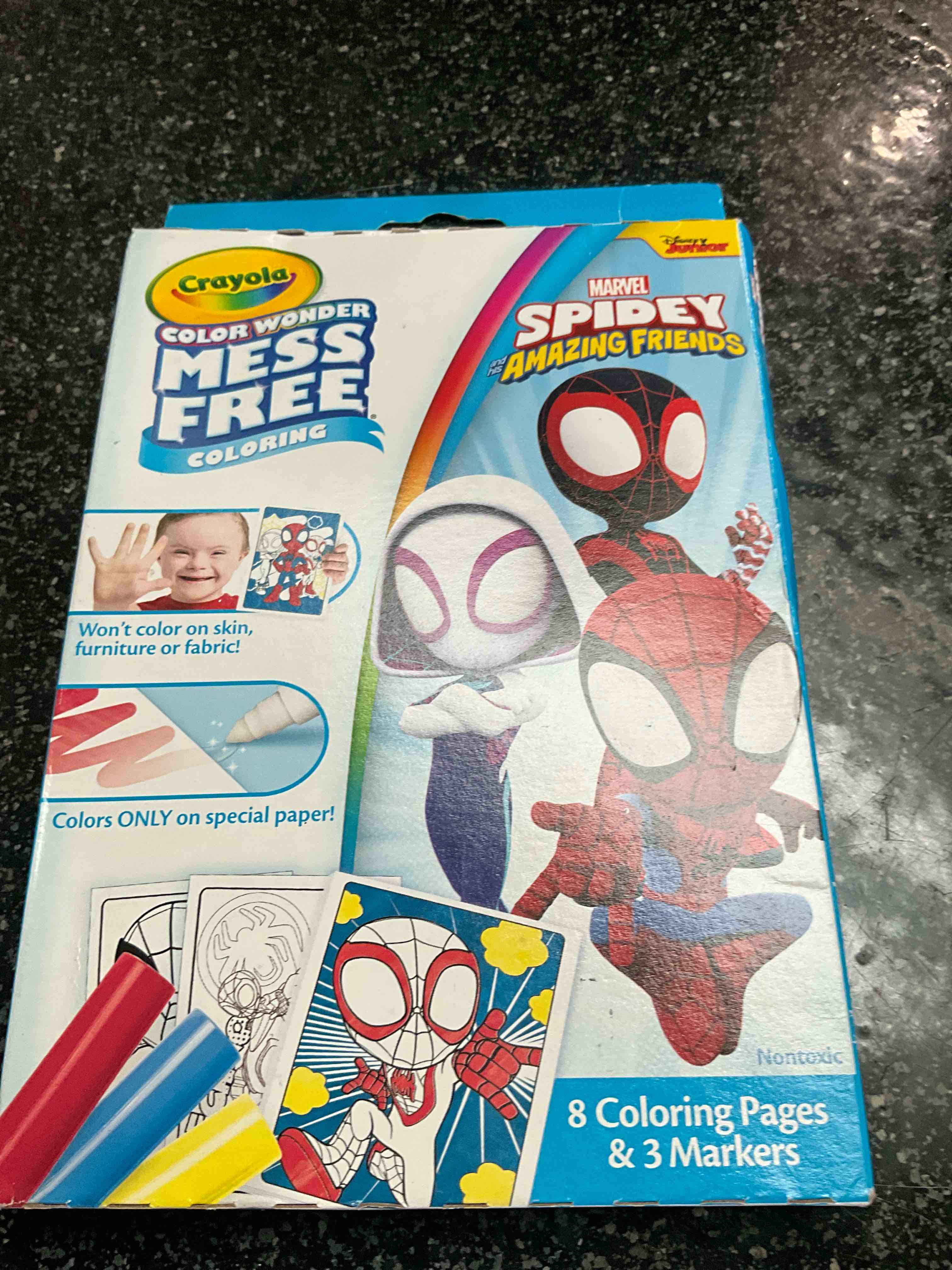 disney junior marvel - spidey amazing friends - crayola - color wonder mess free coloring 