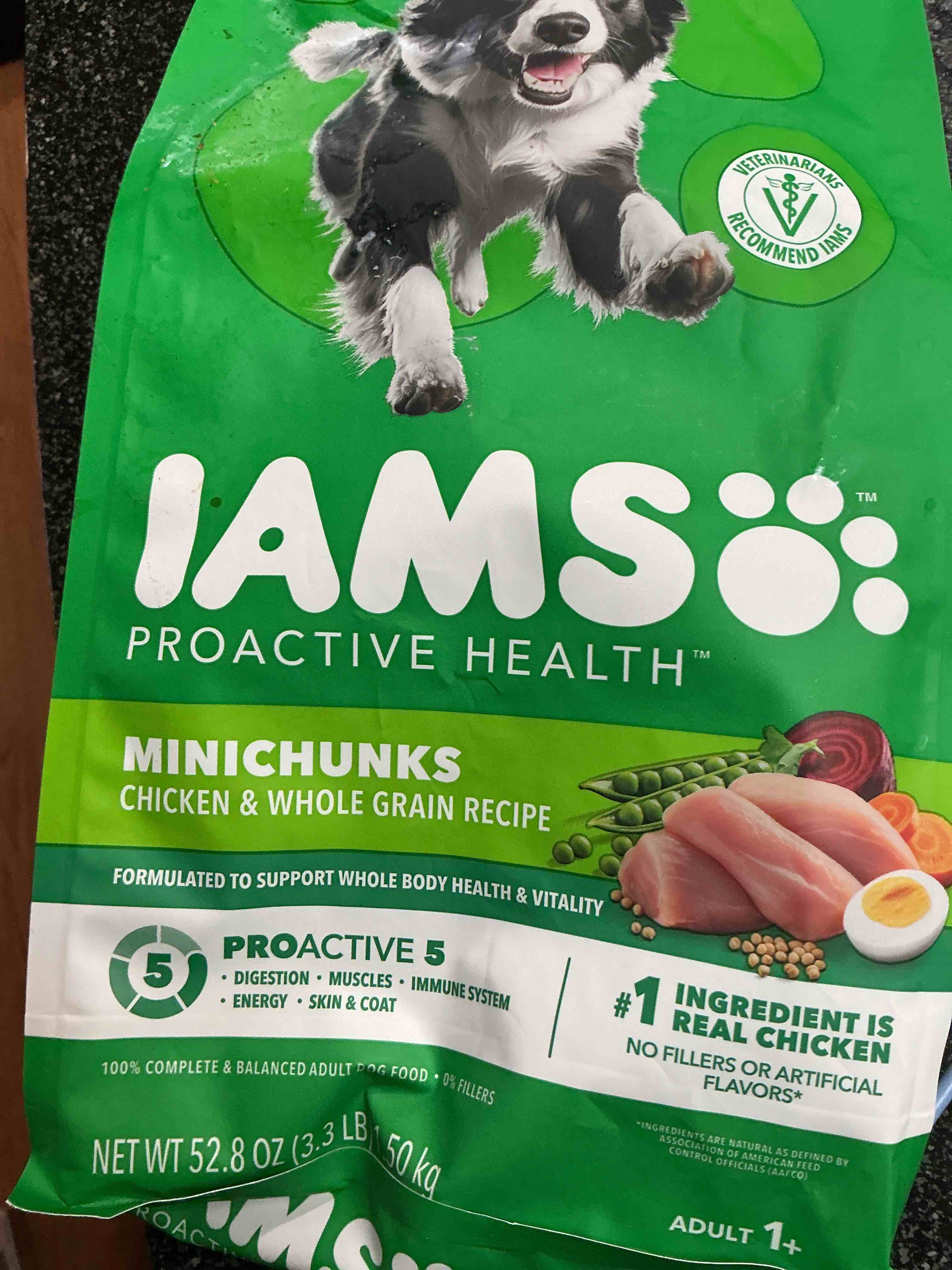 iams proactive health adult minichunks premium dry dog food, adult dog food dry recipe, 3.3 lb.